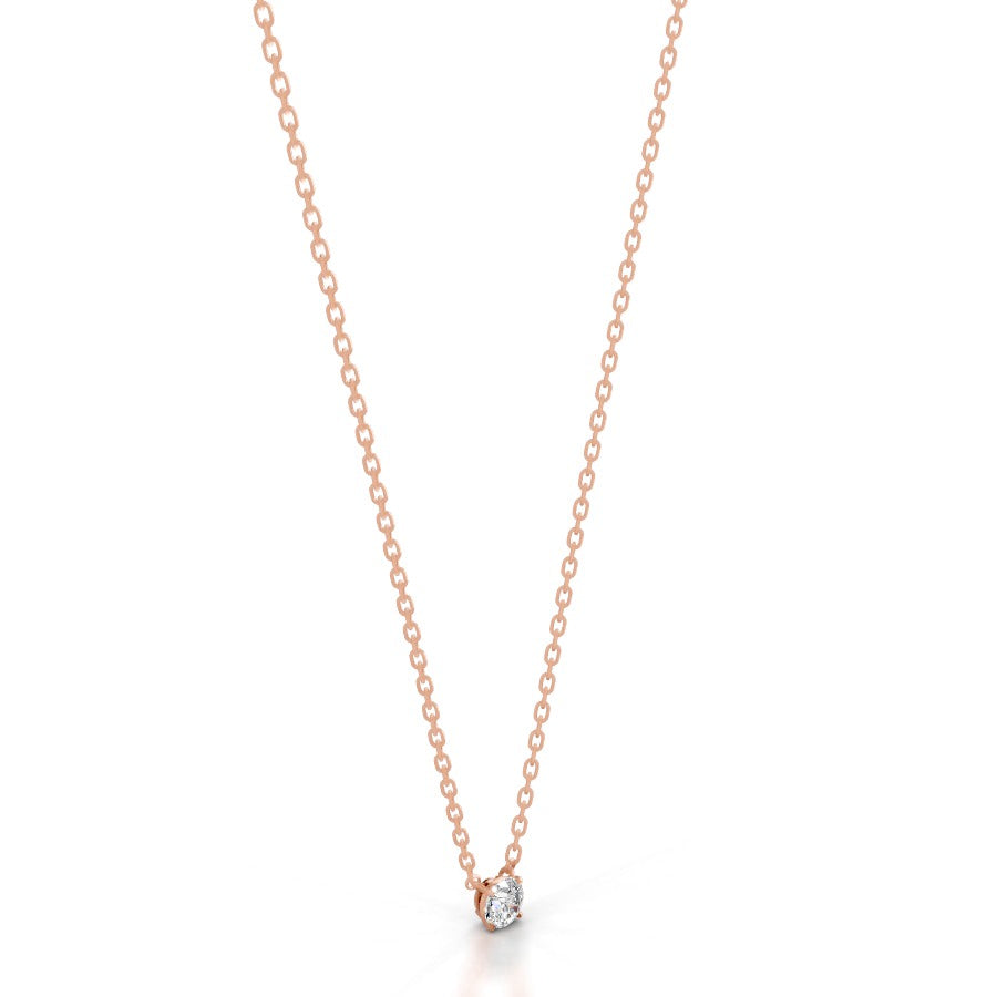 Britney 0.3 CT Round Solitaire Lab Grown Diamond Pendant - 14K Rose Gold