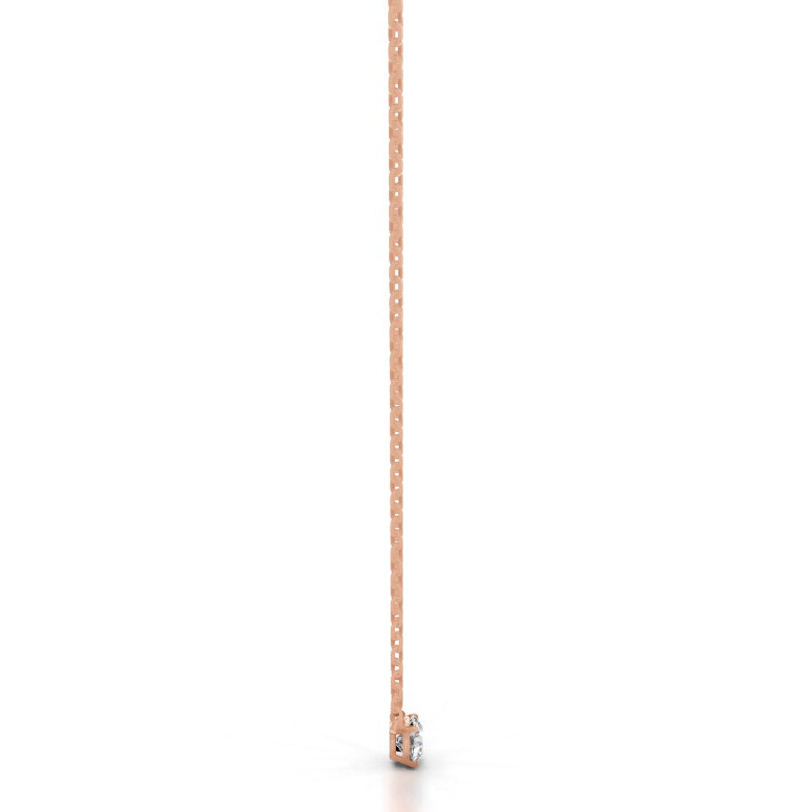 Britney 0.3 CT Round Solitaire Lab Grown Diamond Pendant - 14K Rose Gold