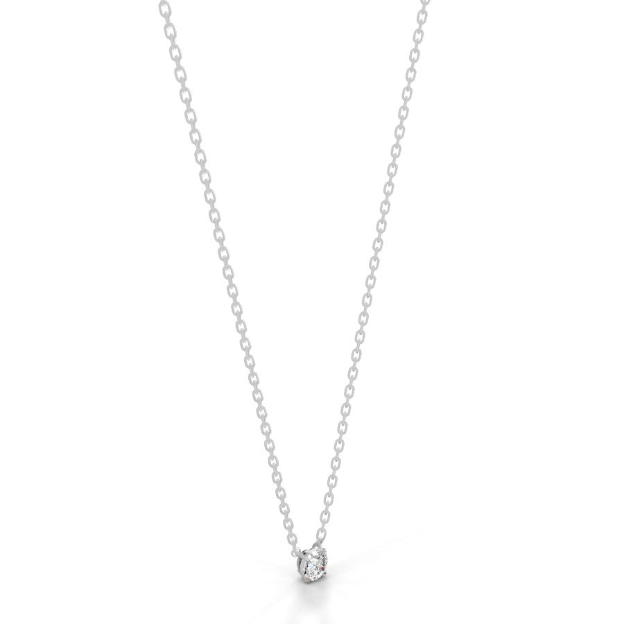 Britney 0.3 CT Round Solitaire Lab Grown Diamond Pendant - 14K White Gold (RTS)