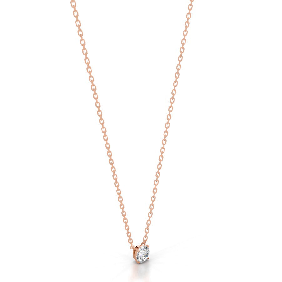 Britney 0.5 CT Round Solitaire Lab Grown Diamond Pendant - 14K Rose Gold