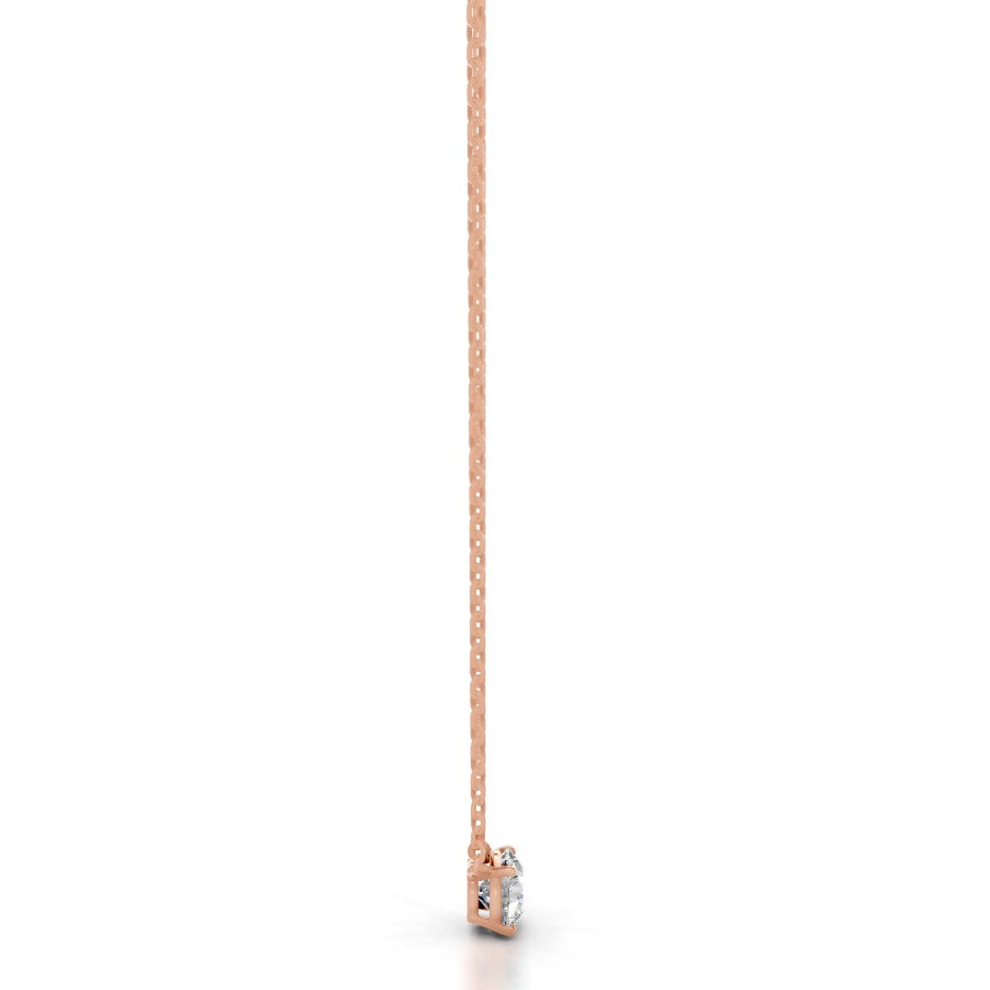 Britney 0.75 CT Round Solitaire Lab Grown Diamond Pendant - 14K Rose Gold
