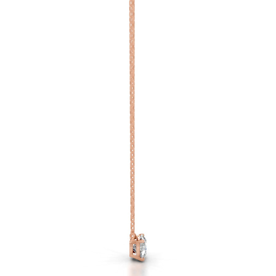 Britney 1 CT Round Solitaire Lab Grown Diamond Pendant - 14K Rose Gold