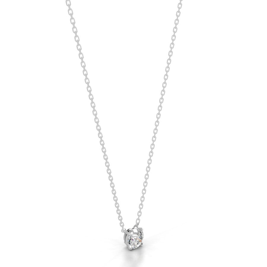 Britney 1 CT Round Solitaire Lab Grown Diamond Pendant - 14K White Gold