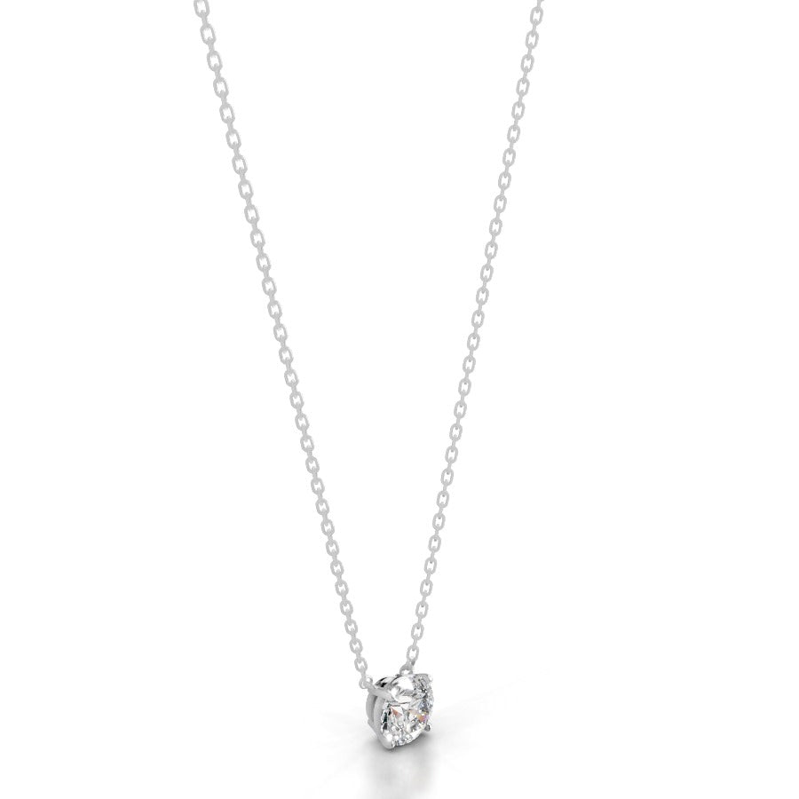 Britney 1.5 CT Round Solitaire Lab Grown Diamond Pendant - 14K White Gold