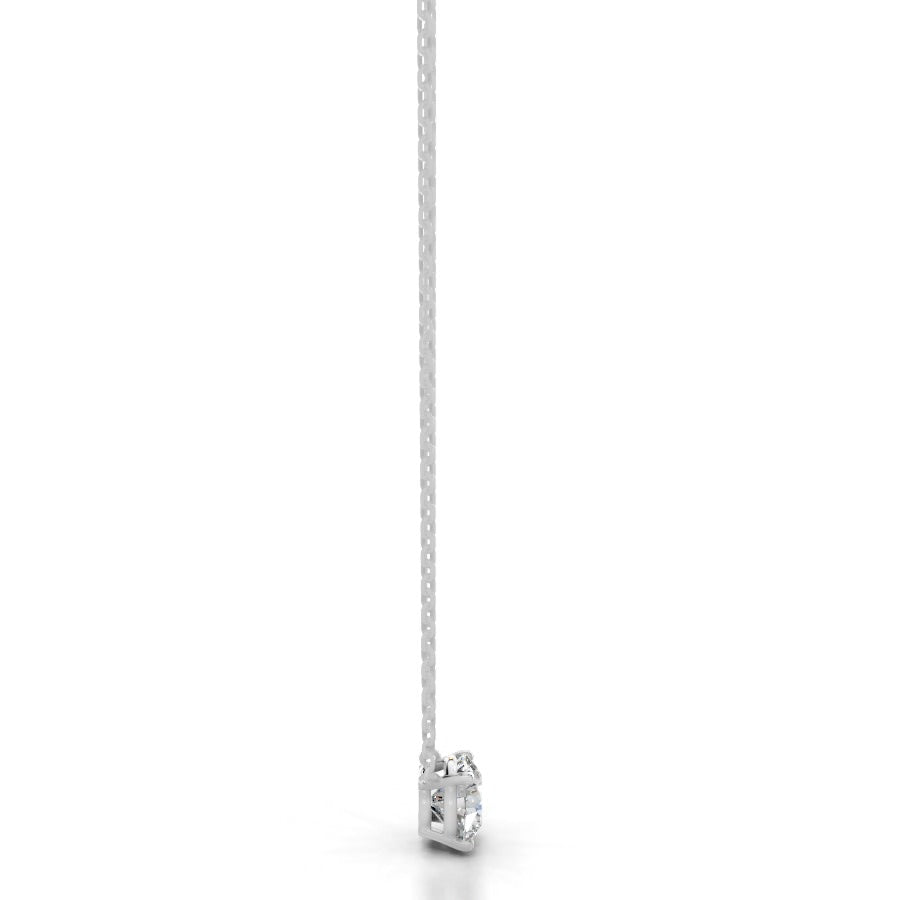 Britney 1.5 CT Round Solitaire Lab Grown Diamond Pendant - 14K White Gold