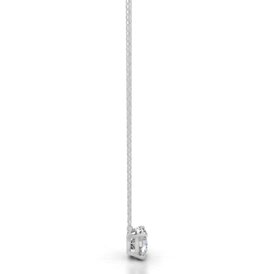 Britney 2 CT Round Solitaire Lab Grown Diamond Pendant - 14K White Gold (RTS)