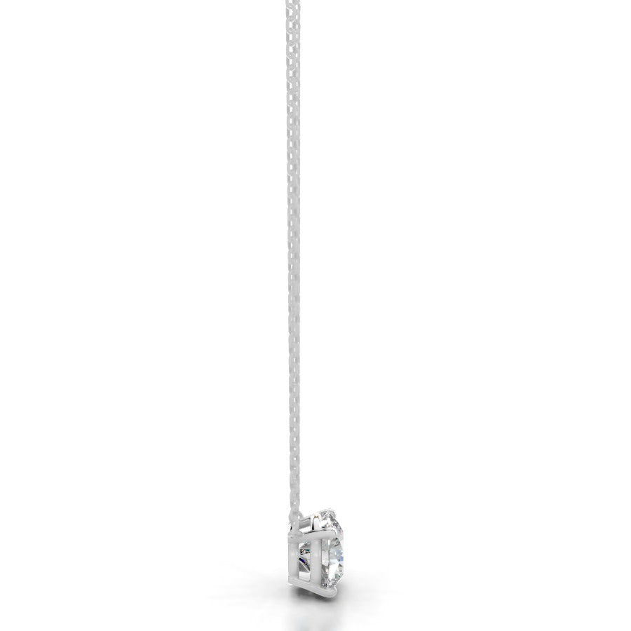 Britney 3 CT Round Solitaire Lab Grown Diamond Pendant - 14K White Gold