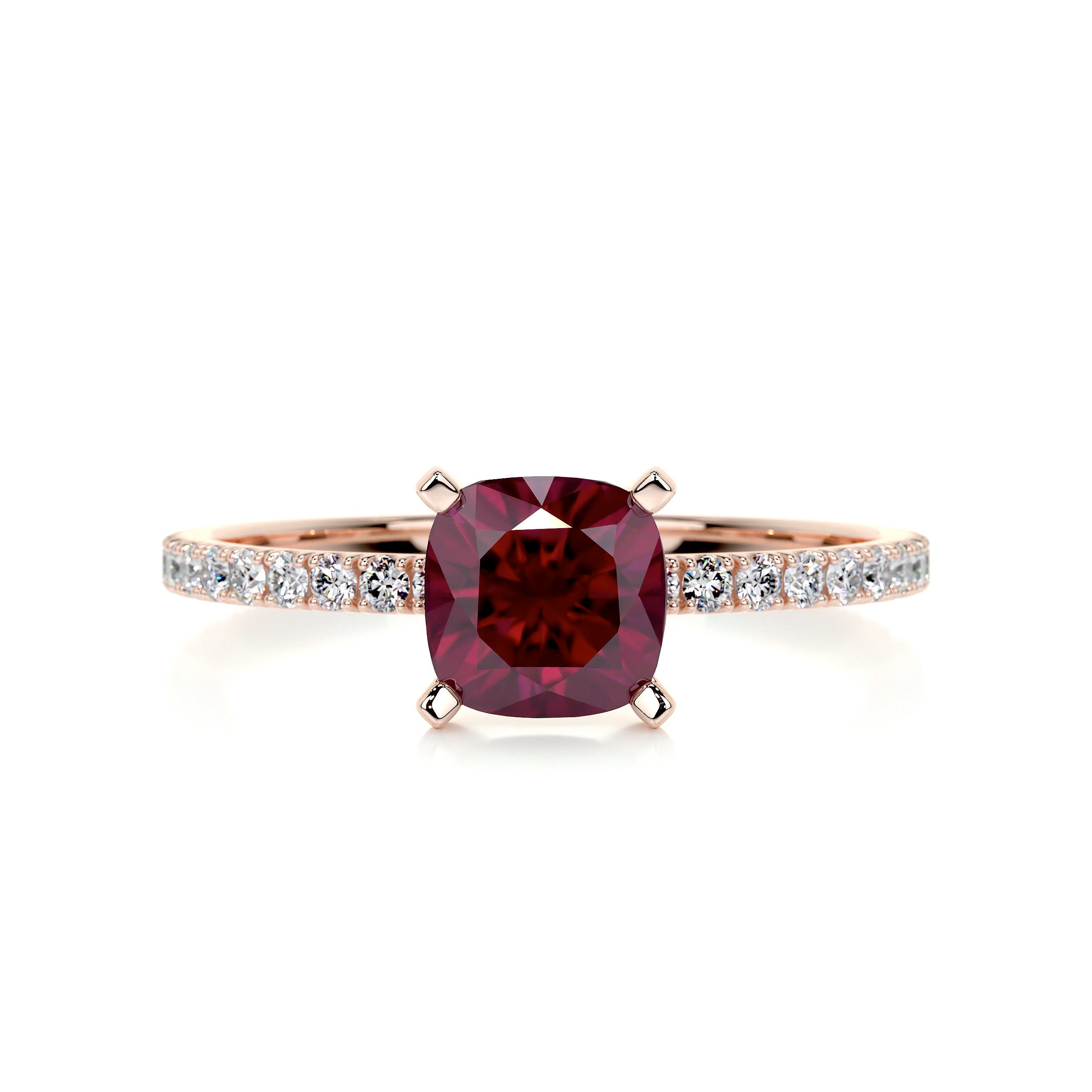 Stephanie Gemstone & Diamonds Ring (1.8 Carat) -14K Rose Gold (RTS)