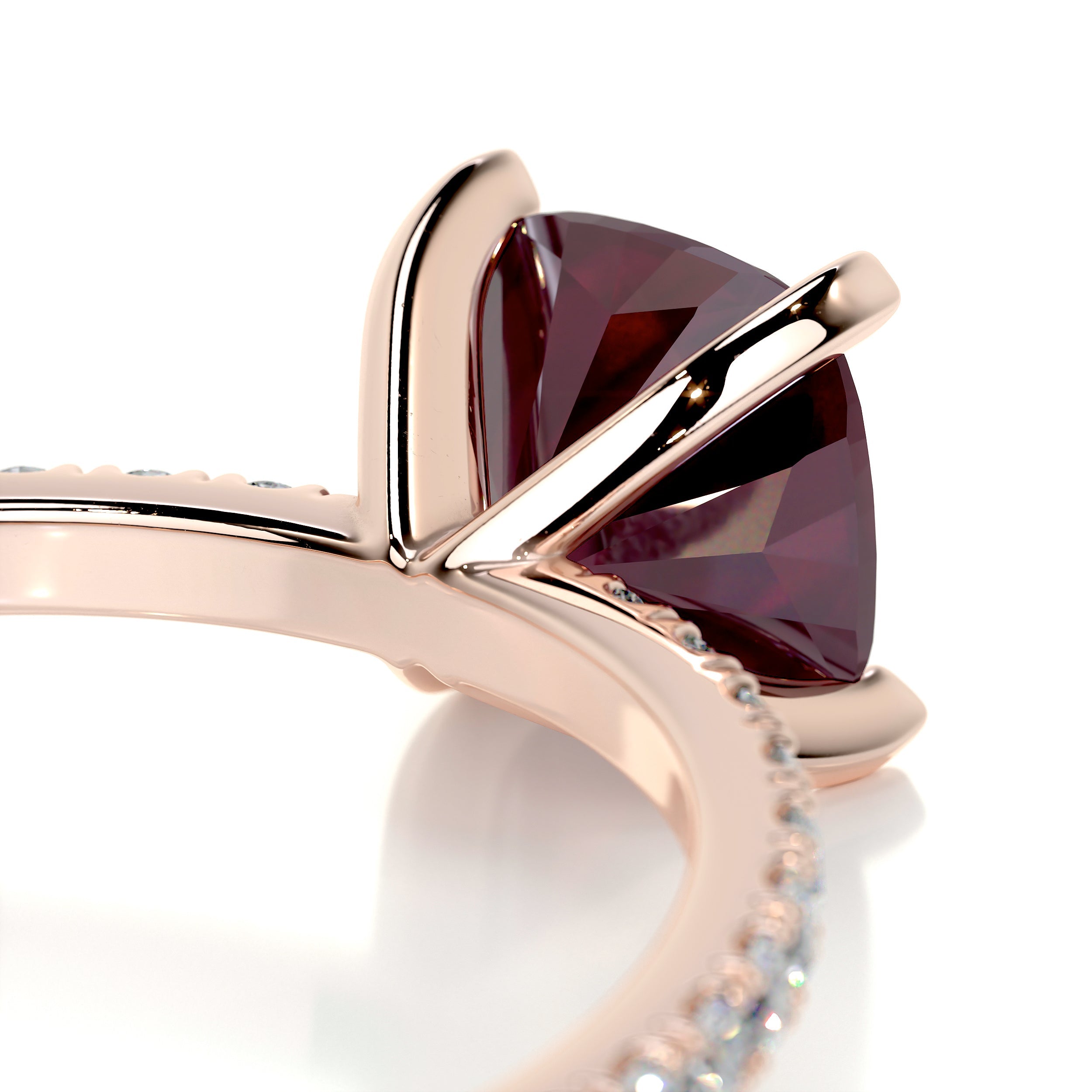 Stephanie Gemstone & Diamonds Ring (1.8 Carat) -14K Rose Gold (RTS)