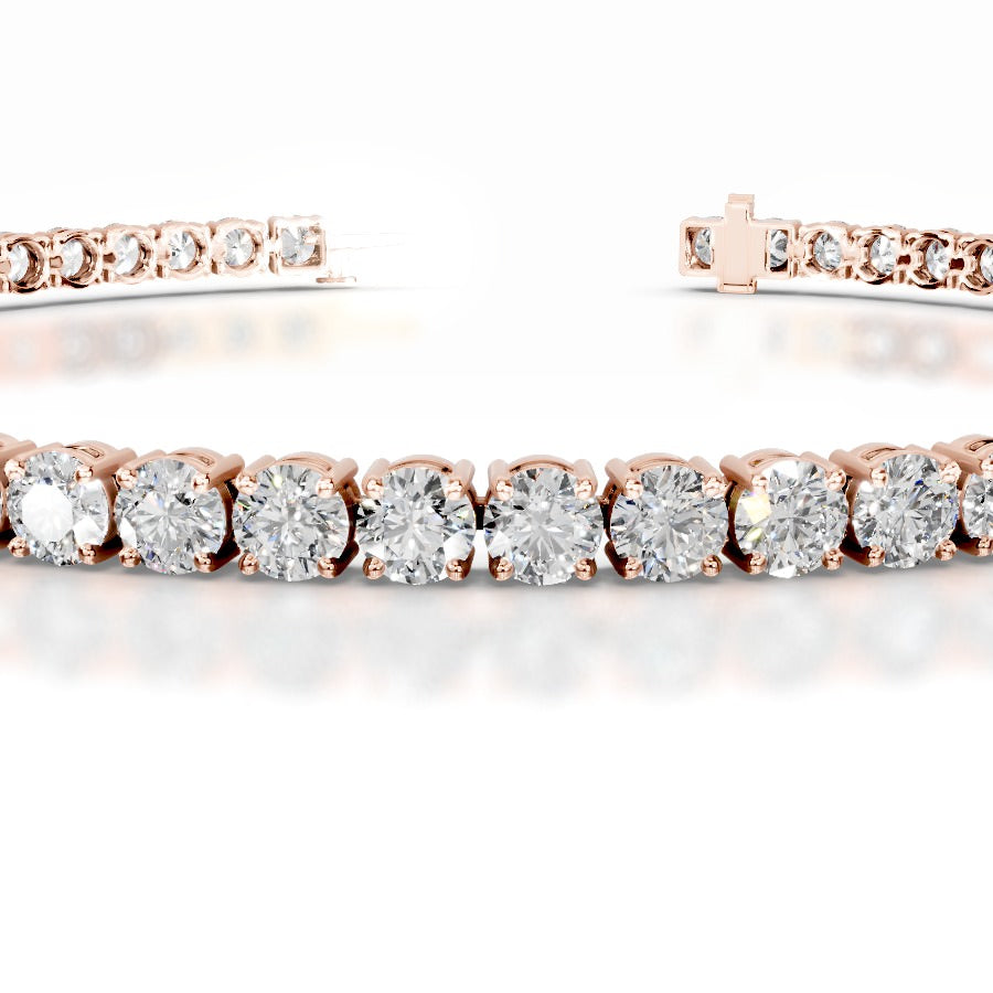 Annabelle 5 CT Round Tennis Lab Grown Diamond Bracelet - 14K Rose Gold