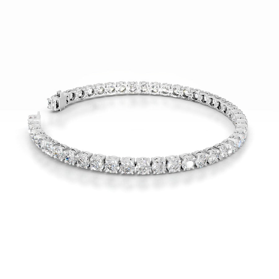 Annabelle 9 CT Round Tennis Lab Grown Diamond Bracelet - 14K White Gold (RTS)