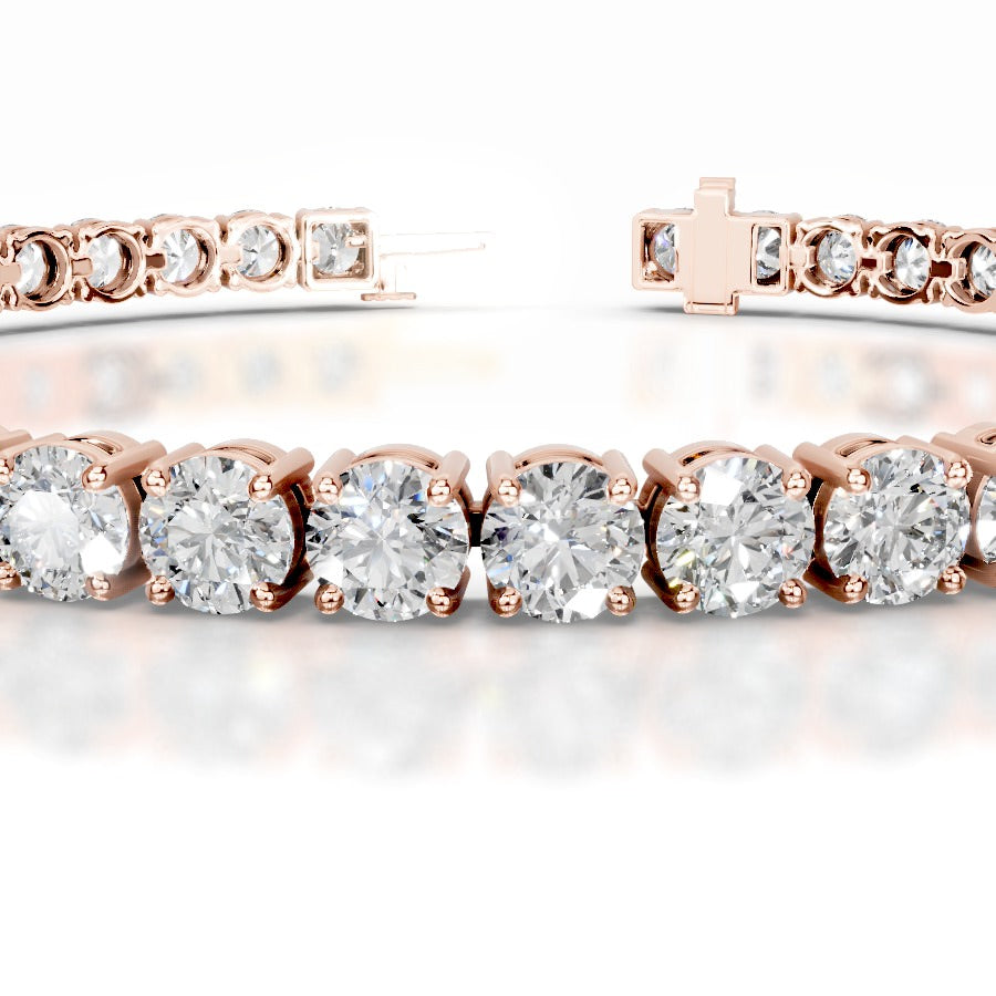 Annabelle 10 CT Round Tennis Lab Grown Diamond Bracelet - 14K Rose Gold