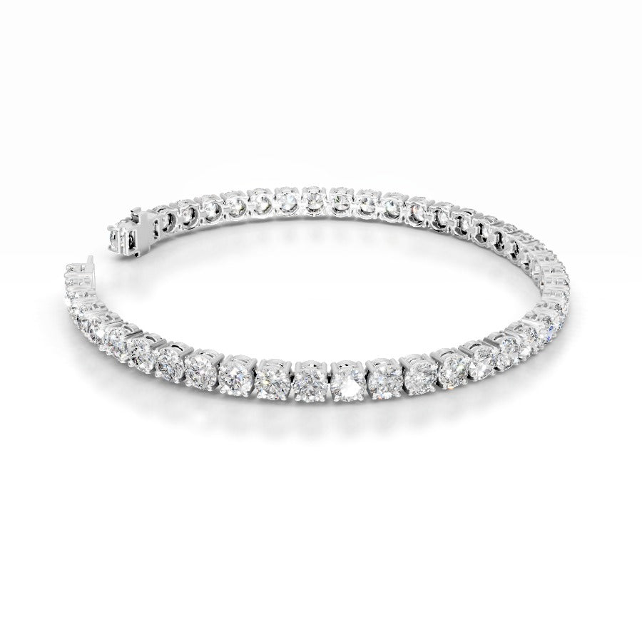 Annabelle 10 CT Round Tennis Lab Grown Diamond Bracelet - 14K White Gold (RTS)
