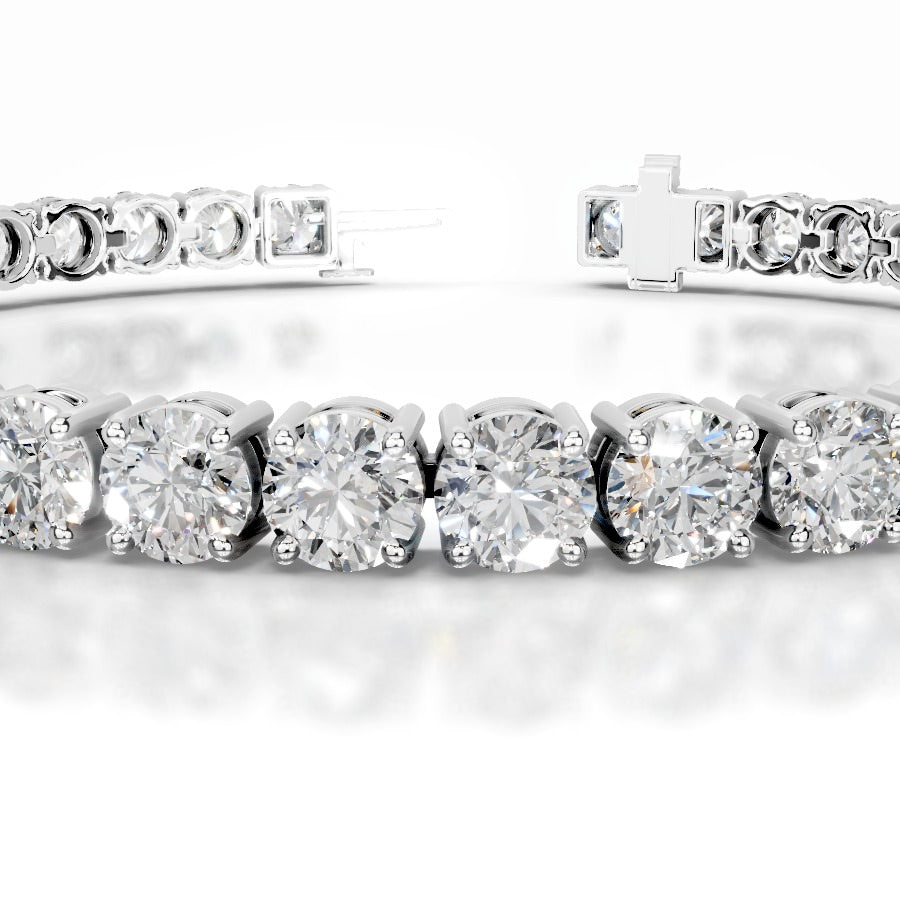Annabelle 12 CT Round Tennis Lab Grown Diamond Bracelet - 14K White Gold (RTS)
