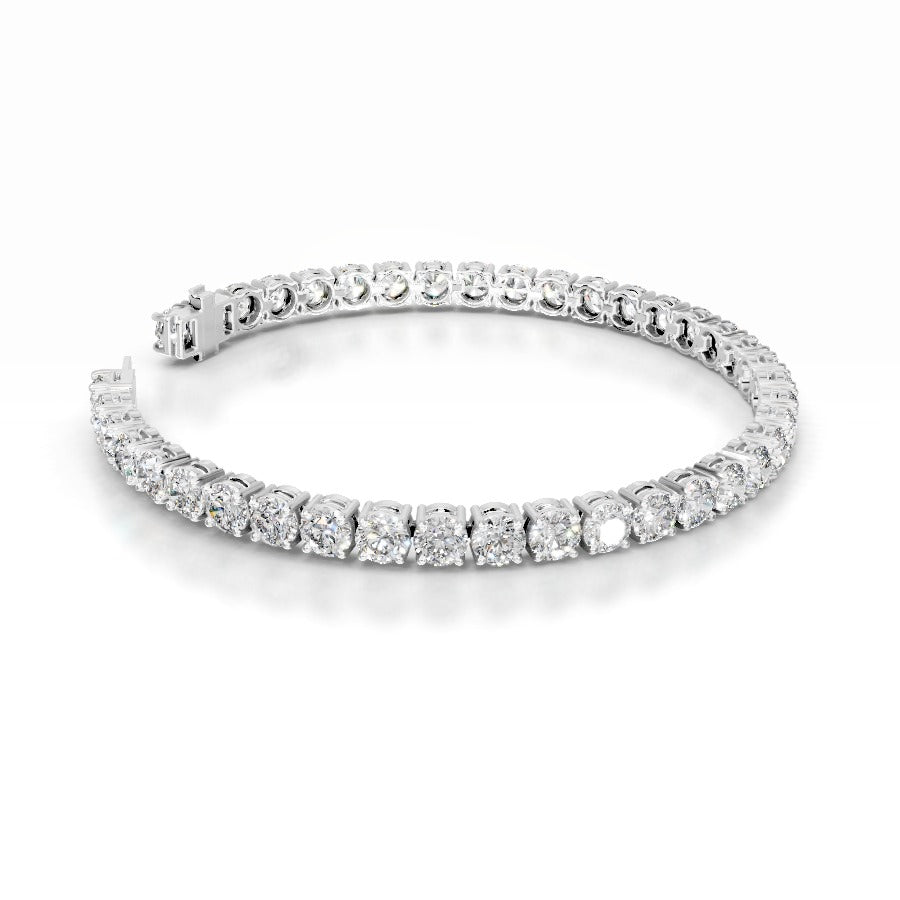Annabelle 12 CT Round Tennis Lab Grown Diamond Bracelet - 14K White Gold (RTS)