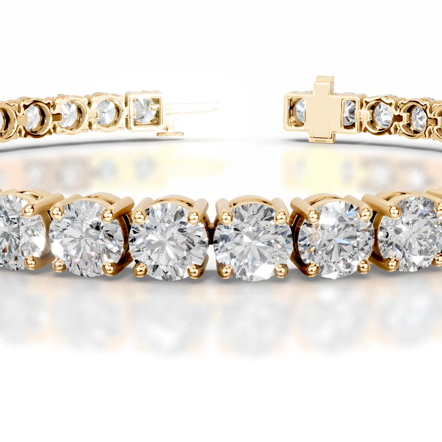 Annabelle 12 CT Round Tennis Lab Grown Diamond Bracelet - 14K Yellow Gold
