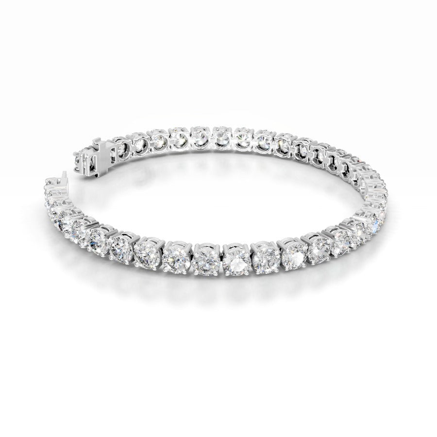 Annabelle 15 CT Round Tennis Lab Grown Diamond Bracelet - 14K White Gold (RTS)