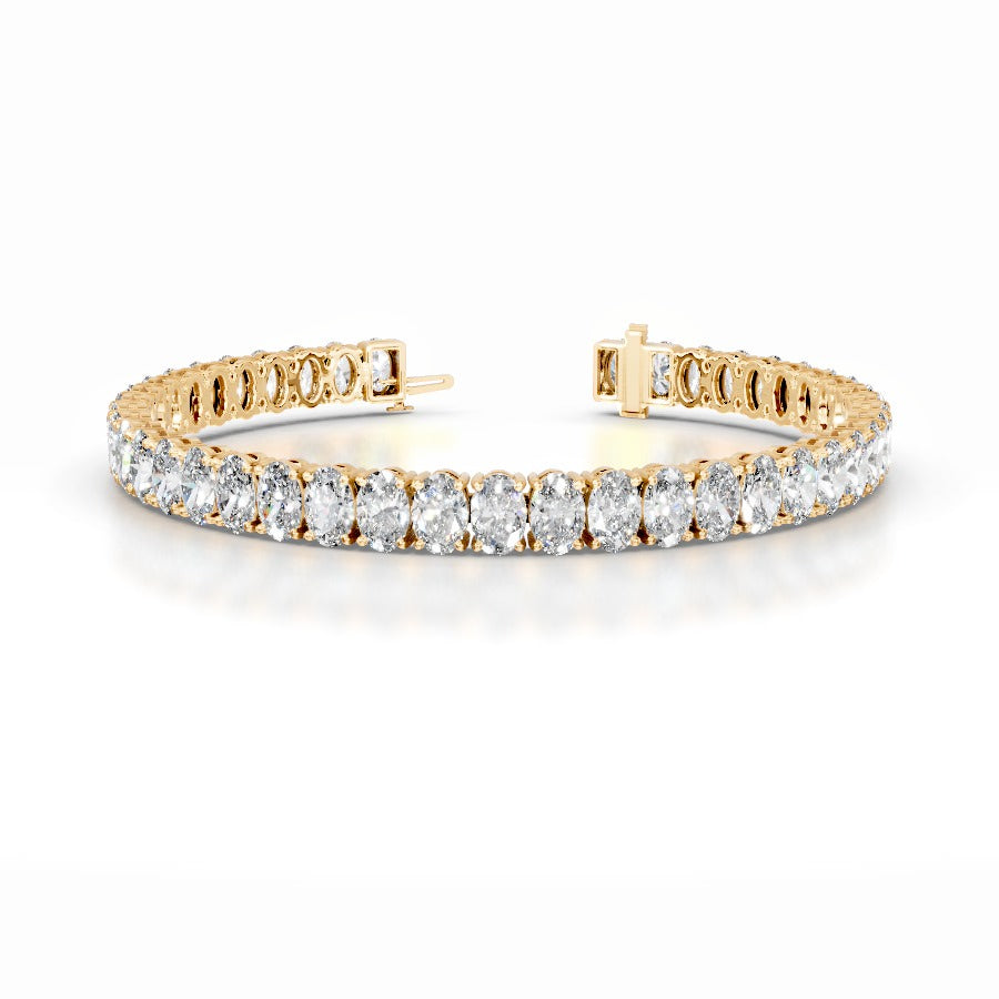 Audrey 16.5 CT Oval Tennis Lab Grown Diamond Bracelet - 14K White Gold