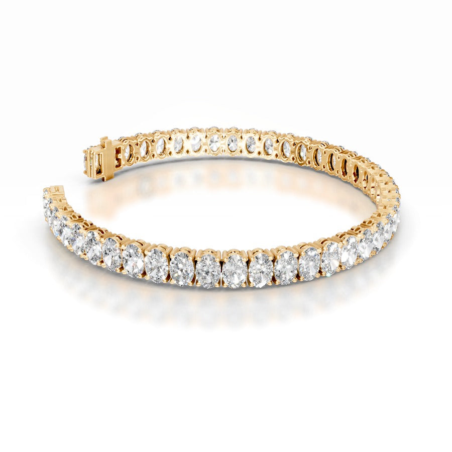 Audrey 16.5 CT Oval Tennis Lab Grown Diamond Bracelet - 14K White Gold