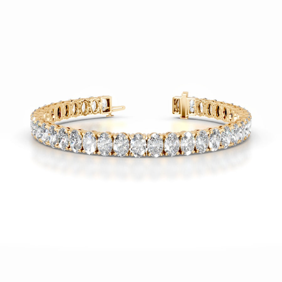 Audrey 18.5 CT Oval Tennis Lab Grown Diamond Bracelet - 14K White Gold