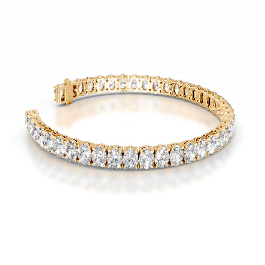 Audrey 18.5 CT Oval Tennis Lab Grown Diamond Bracelet - 14K White Gold