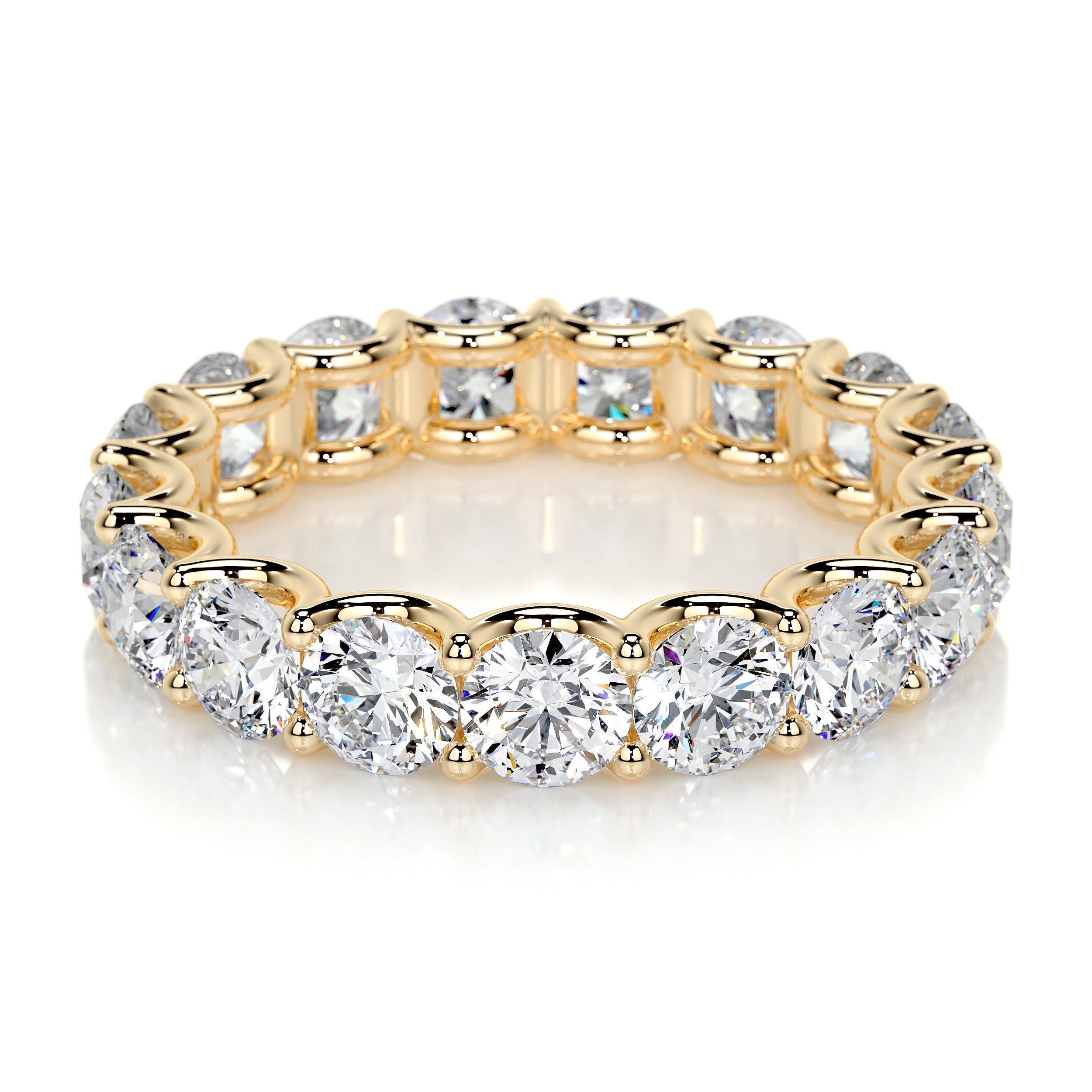 Trinity Moissanite Eternity Wedding Ring -18K Yellow Gold (RTS)