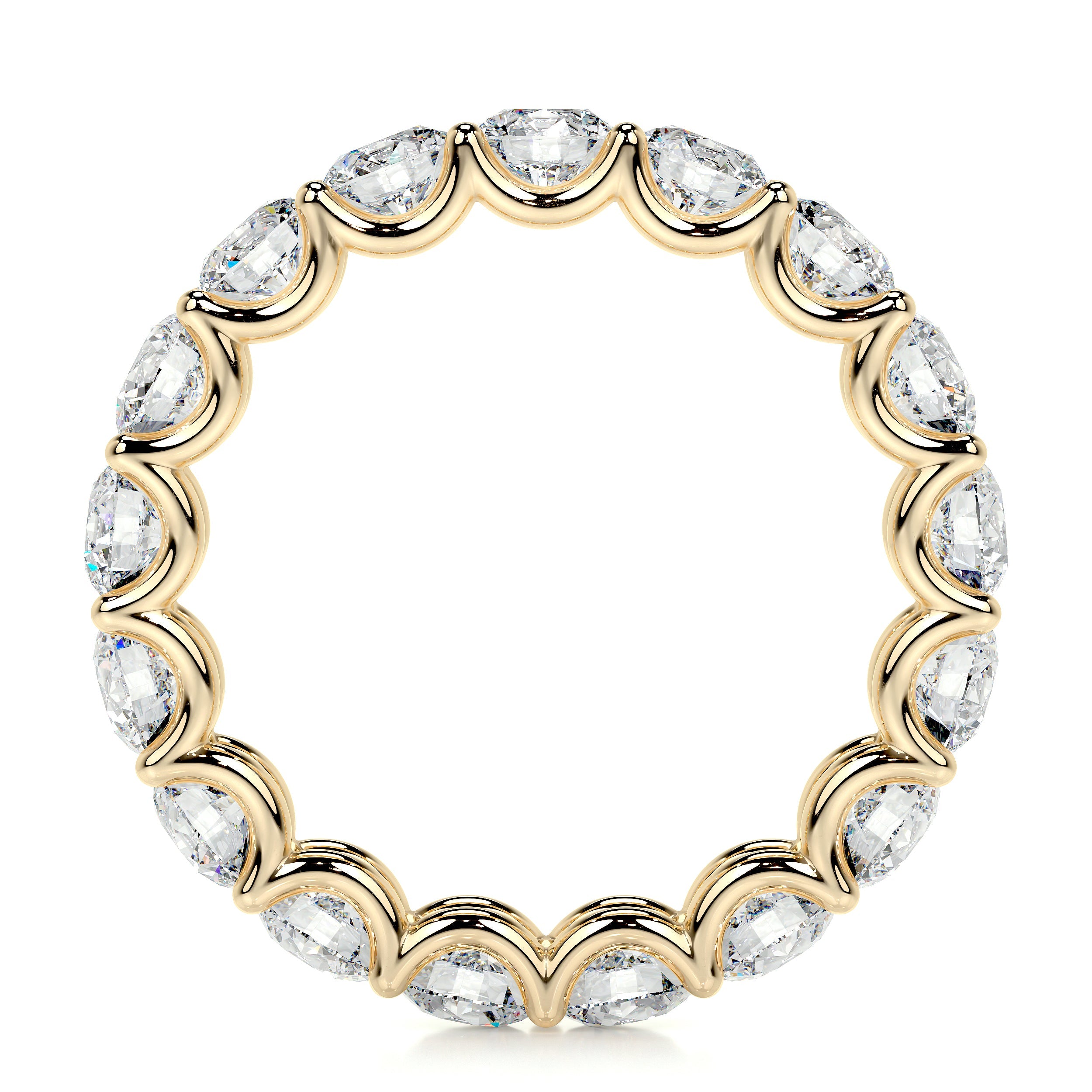 Trinity Moissanite Eternity Wedding Ring -18K Yellow Gold (RTS)