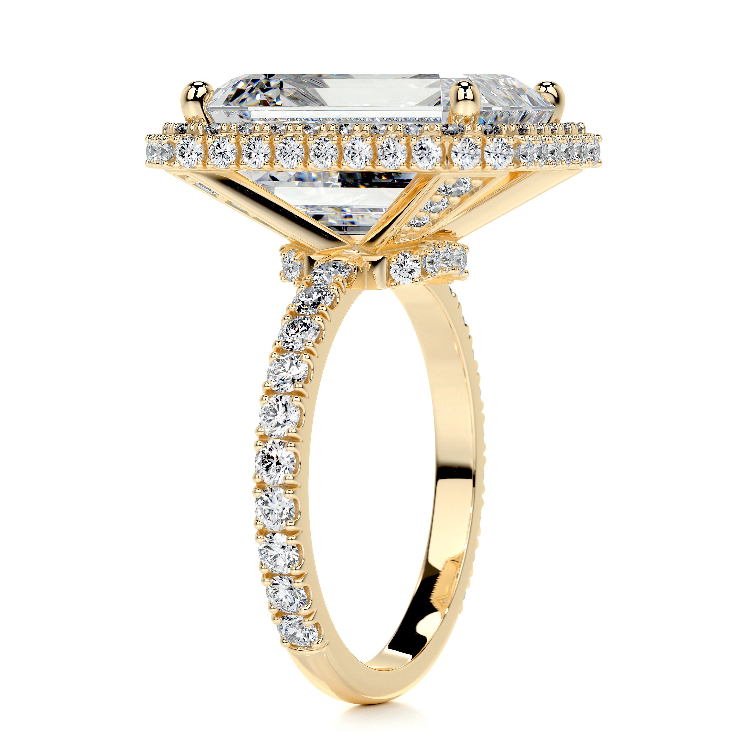 Claire Moissanite & Diamond Ring -18K Yellow Gold (RTS)