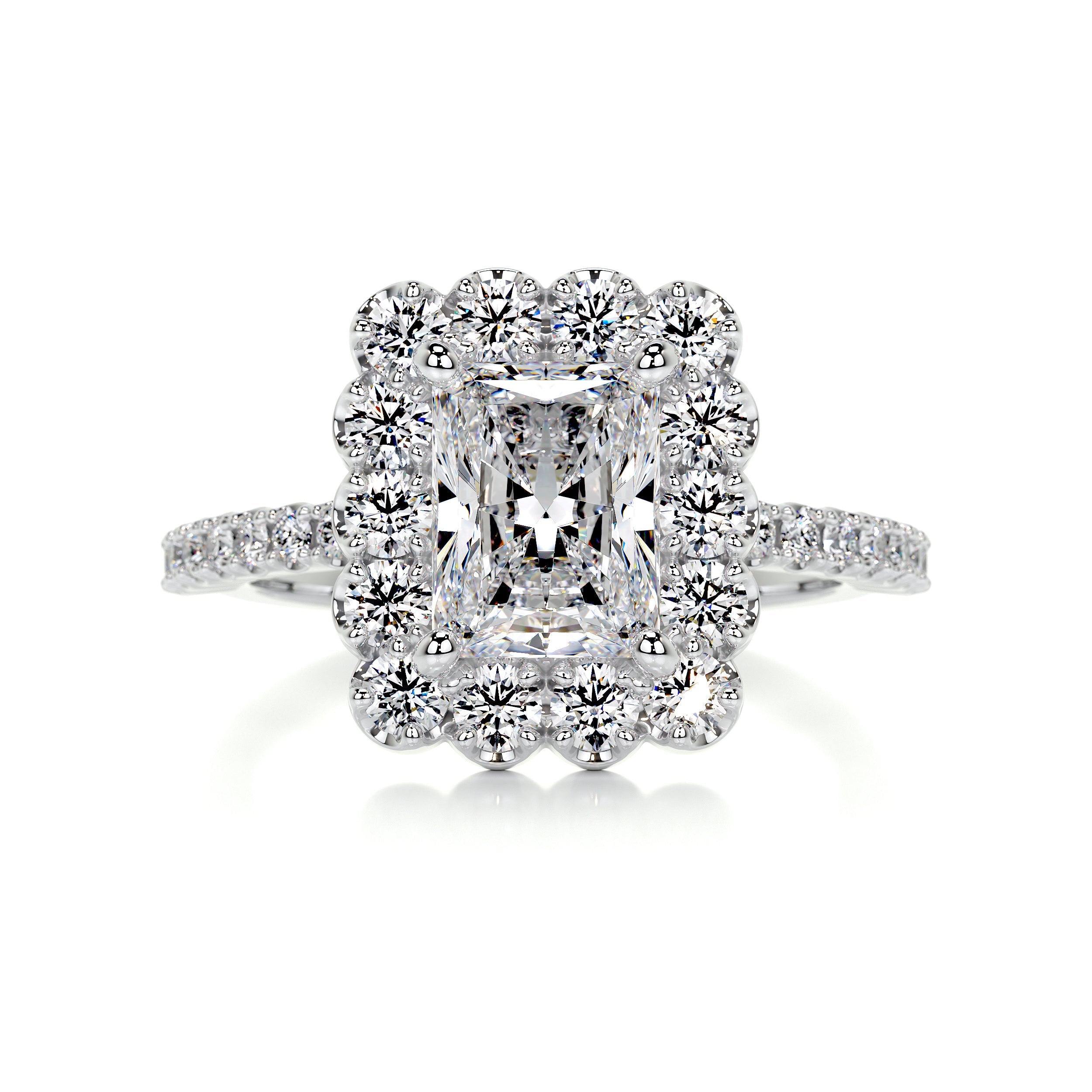 Abby Moissanite & Diamond Ring -14K White Gold (RTS)