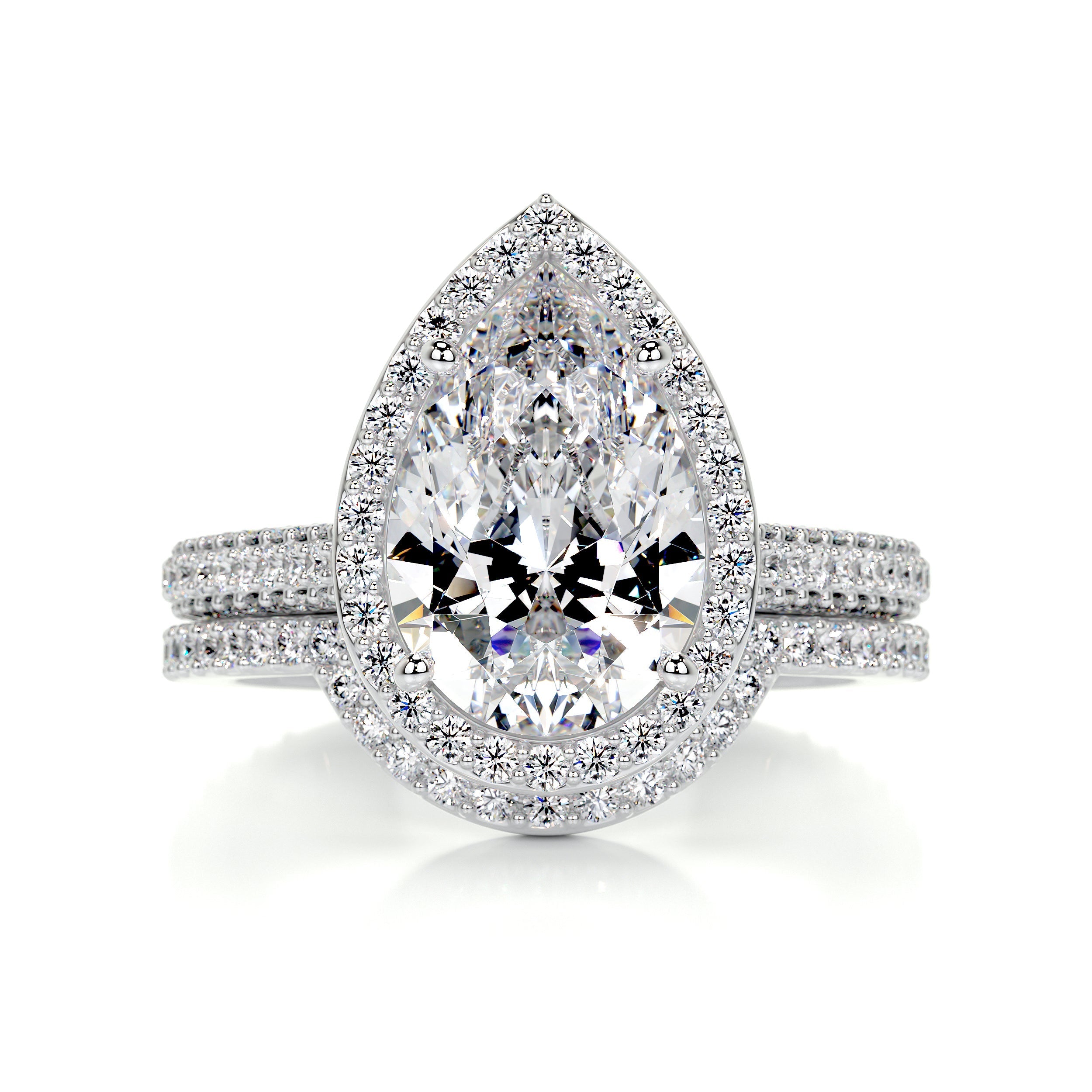 Maggie Moissanite & Diamonds Bridal Set -Platinum (RTS)