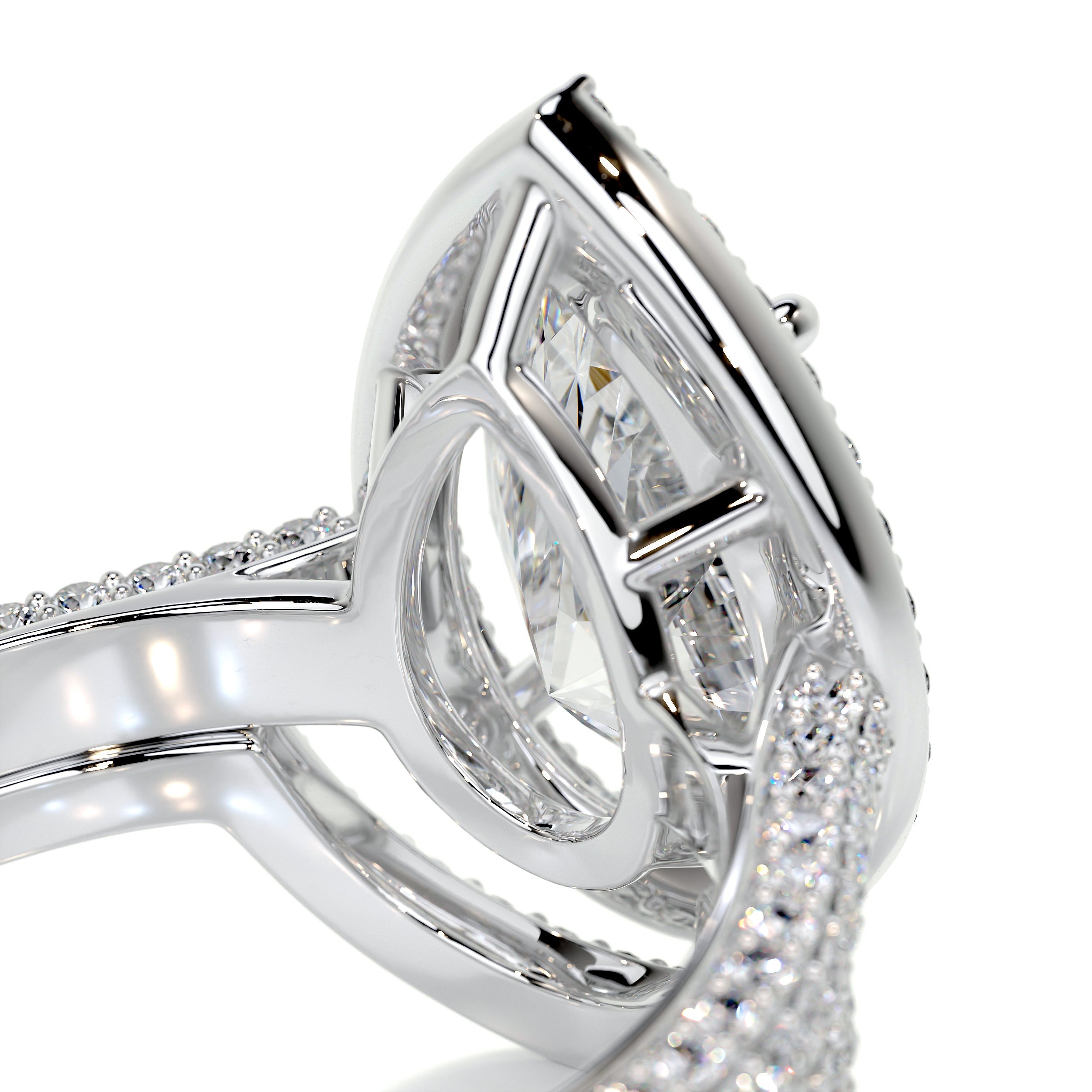 Maggie Moissanite & Diamonds Bridal Set -Platinum (RTS)