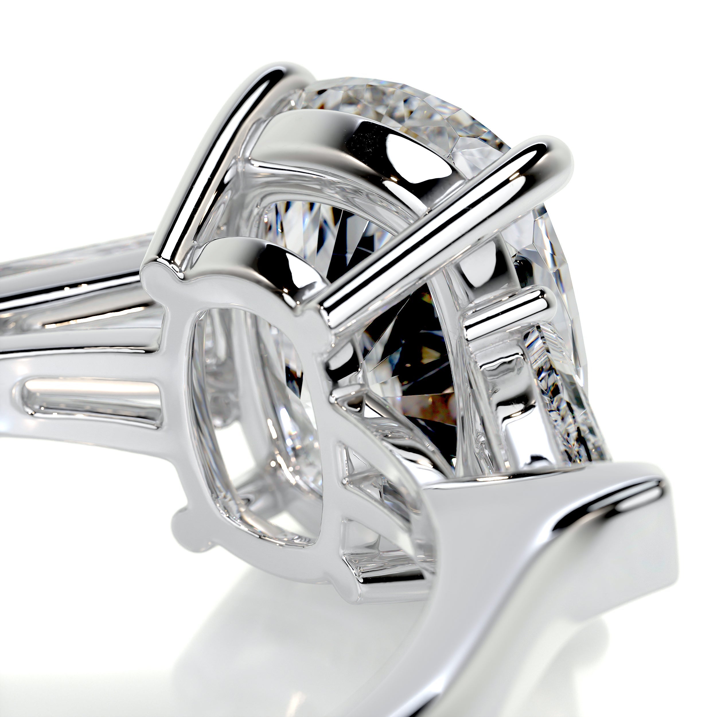 Sylvia Moissanite & Diamond Ring -14K White Gold (RTS)
