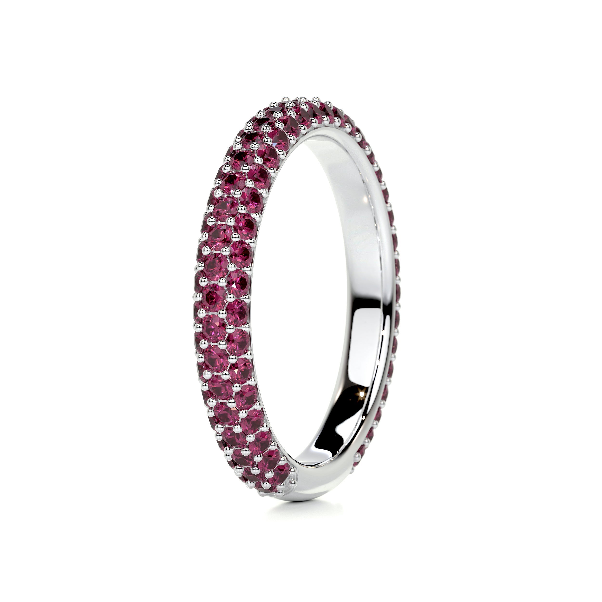 Emma Red Gemstone Wedding Ring (1.25 Carat) -14K White Gold (RTS)