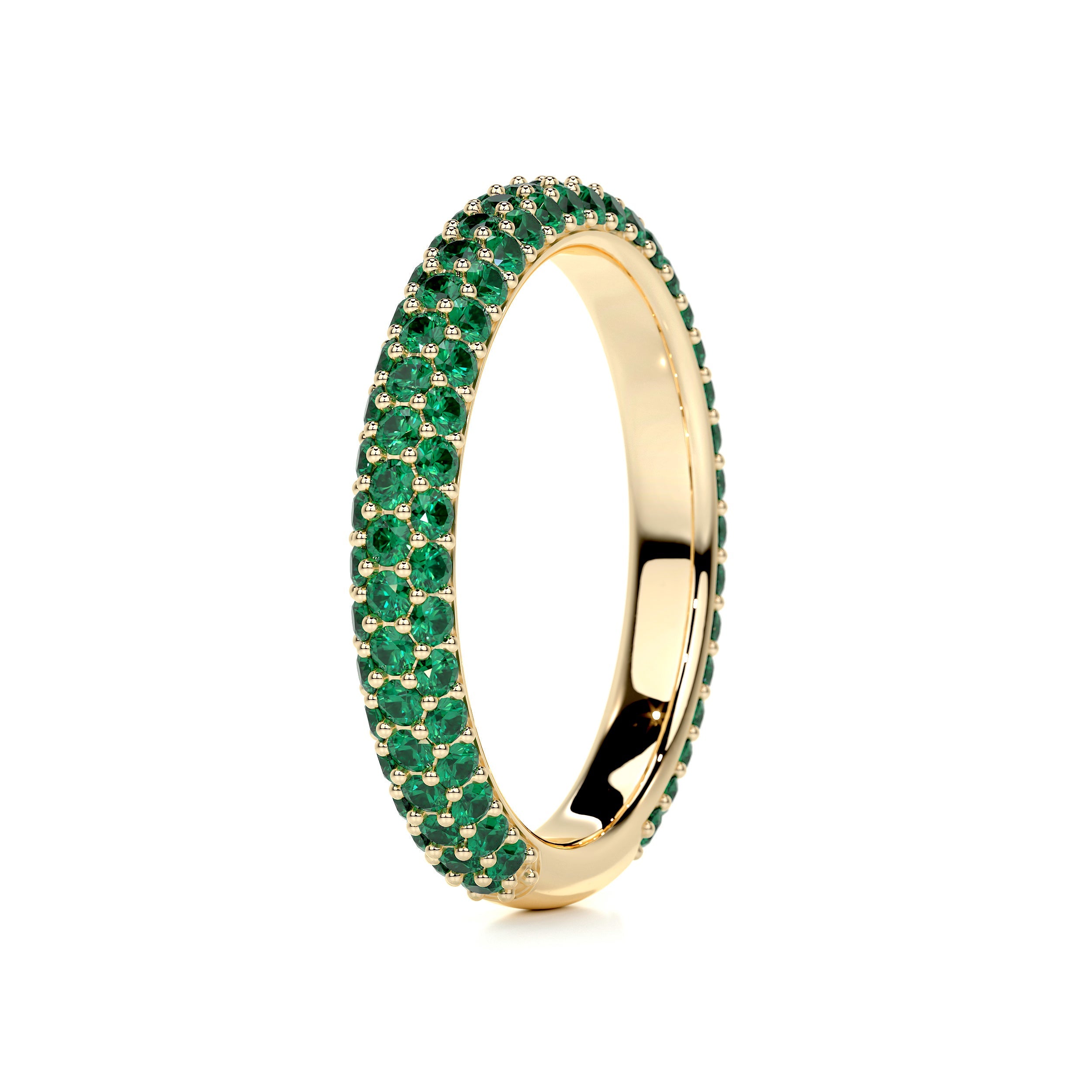 Emma Green Gemstone Wedding Ring   (1.25 Carat) - 18K Yellow Gold (RTS)