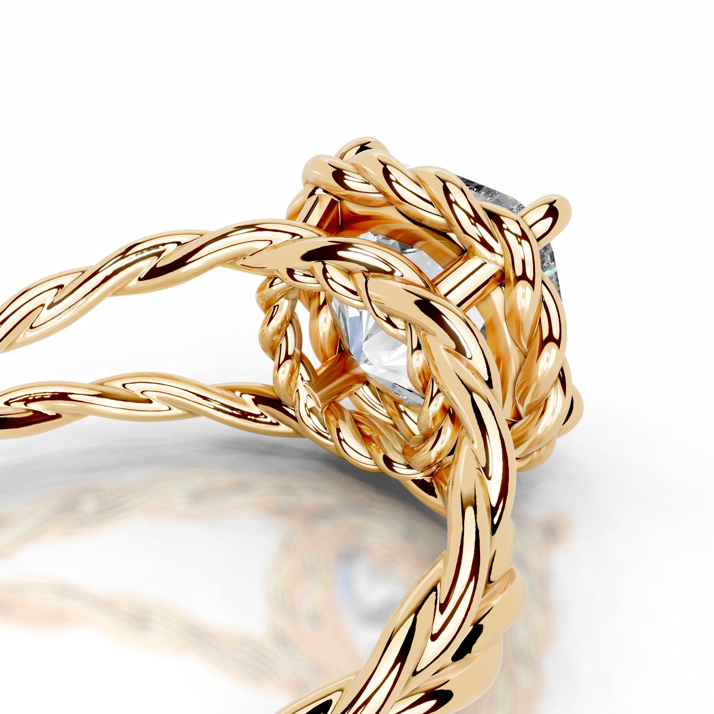 Yul Diamond Engagement Ring - 18K Yellow Gold