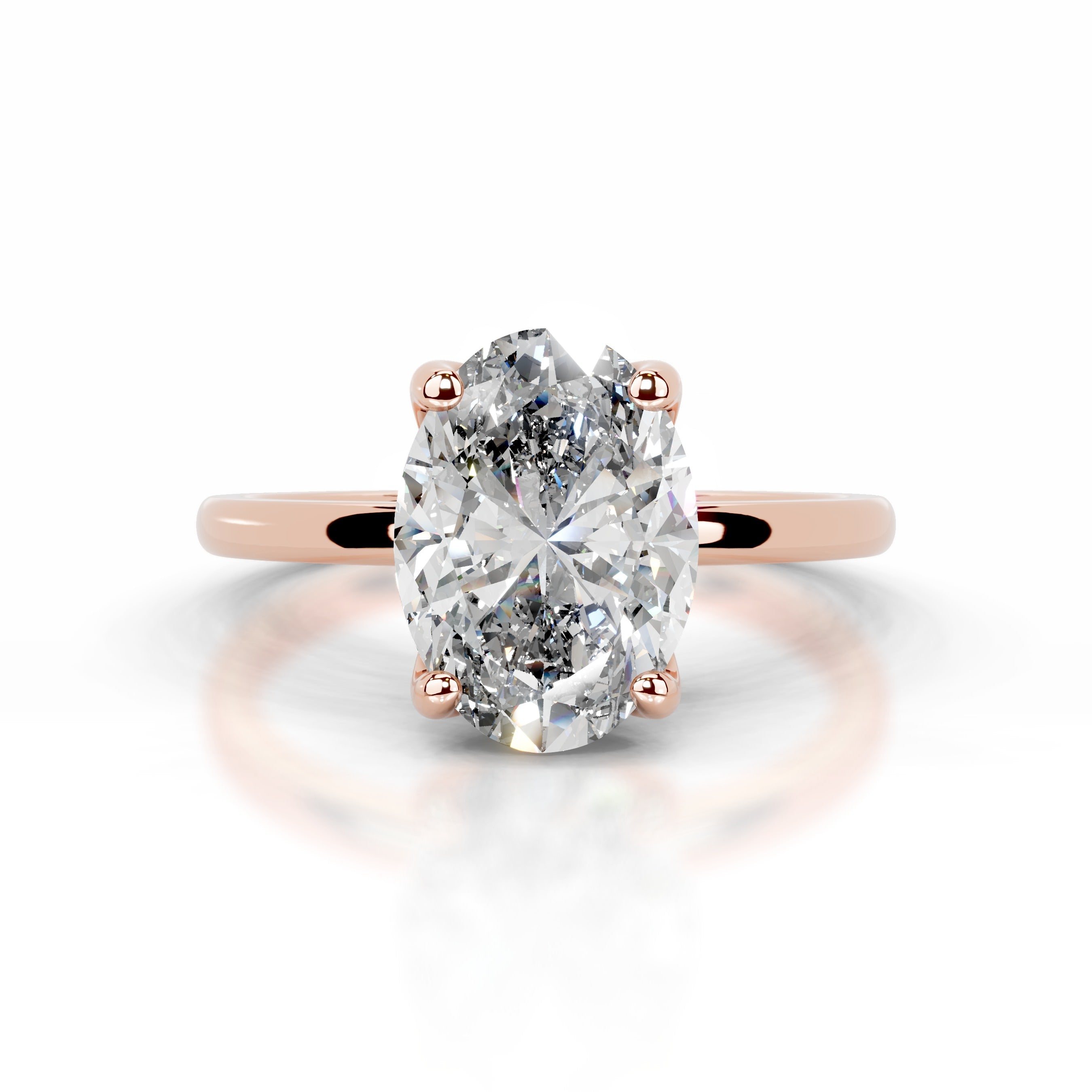 Phoenix Diamond Engagement Ring - 14K Rose Gold - Main Stone 3 Carat