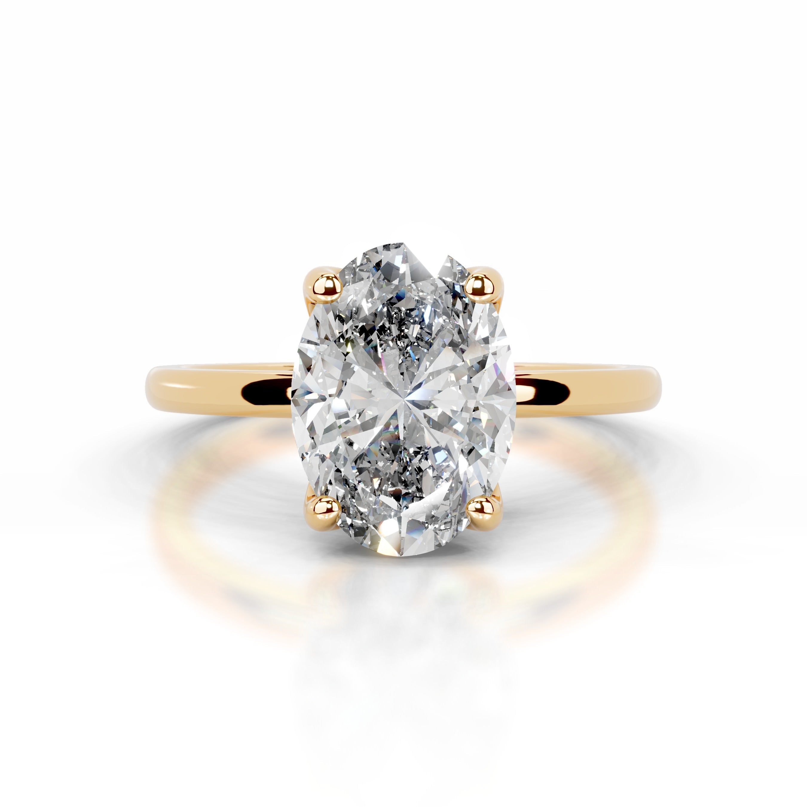 Phoenix Diamond Engagement Ring - 18K Yellow Gold - Main Stone 3 Carat
