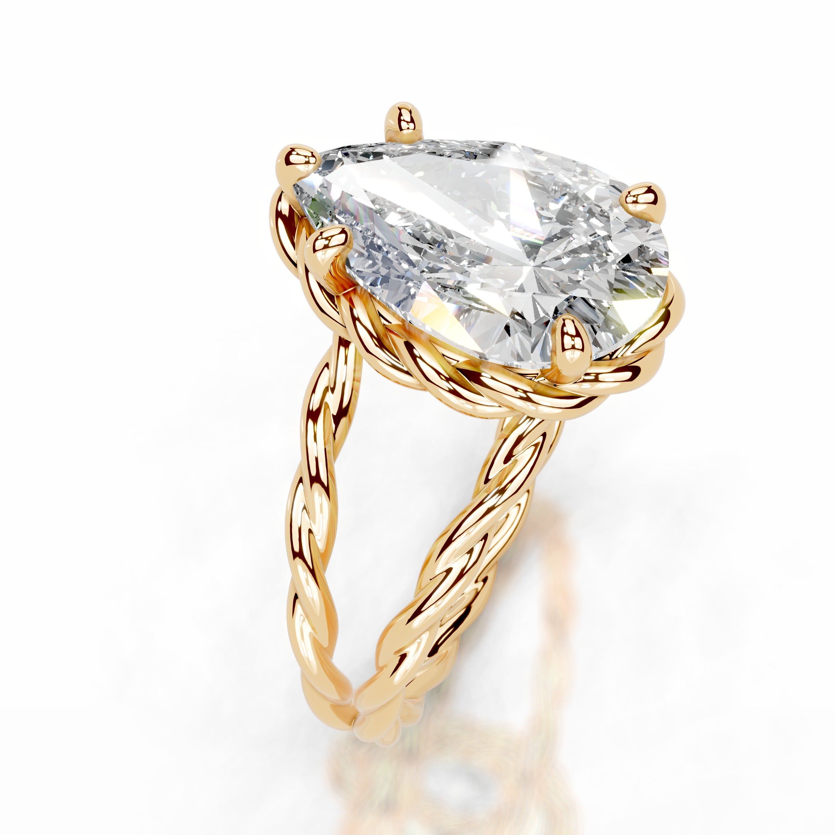 Yul Diamond Engagement Ring - 18K Yellow Gold