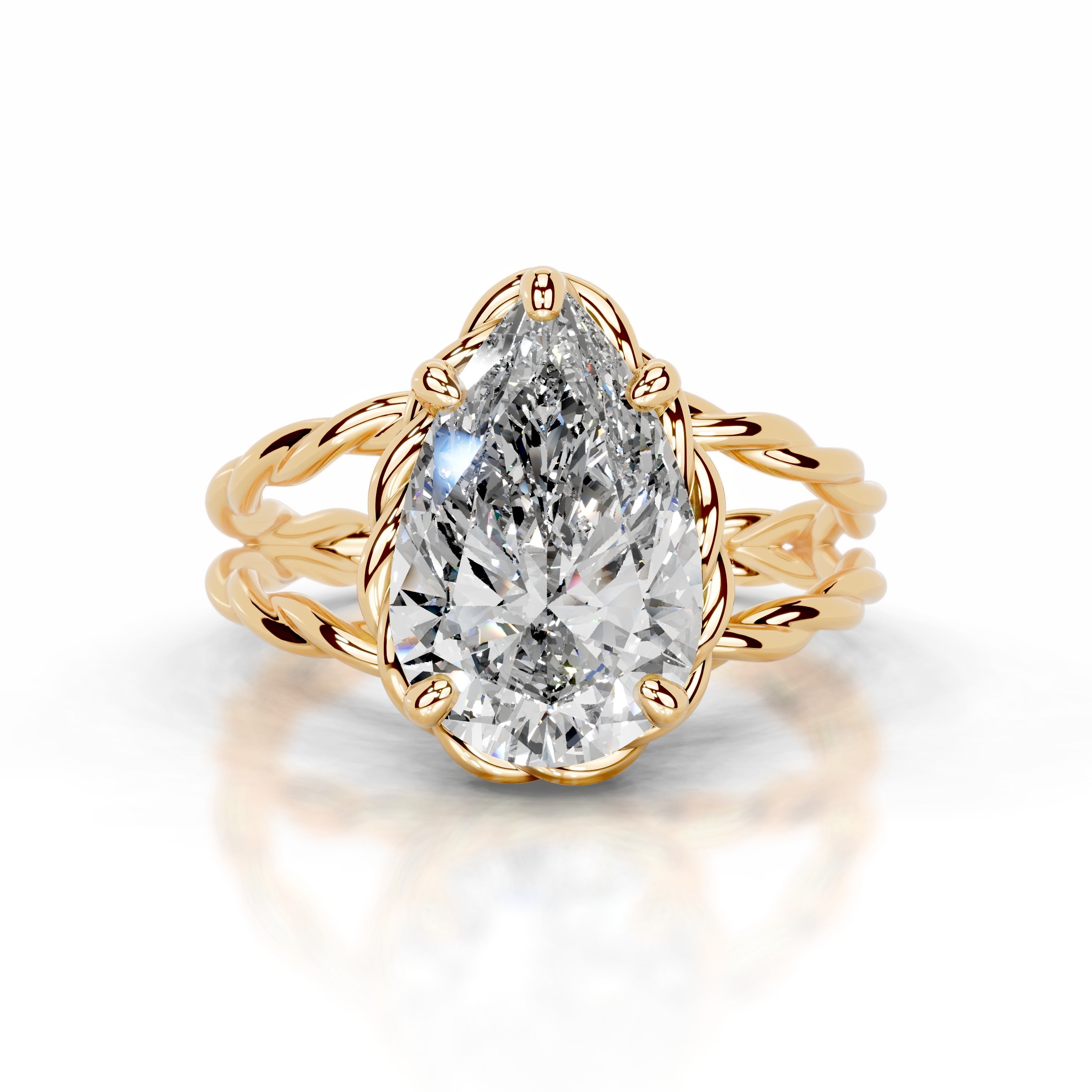 Yul Diamond Engagement Ring - 18K Yellow Gold