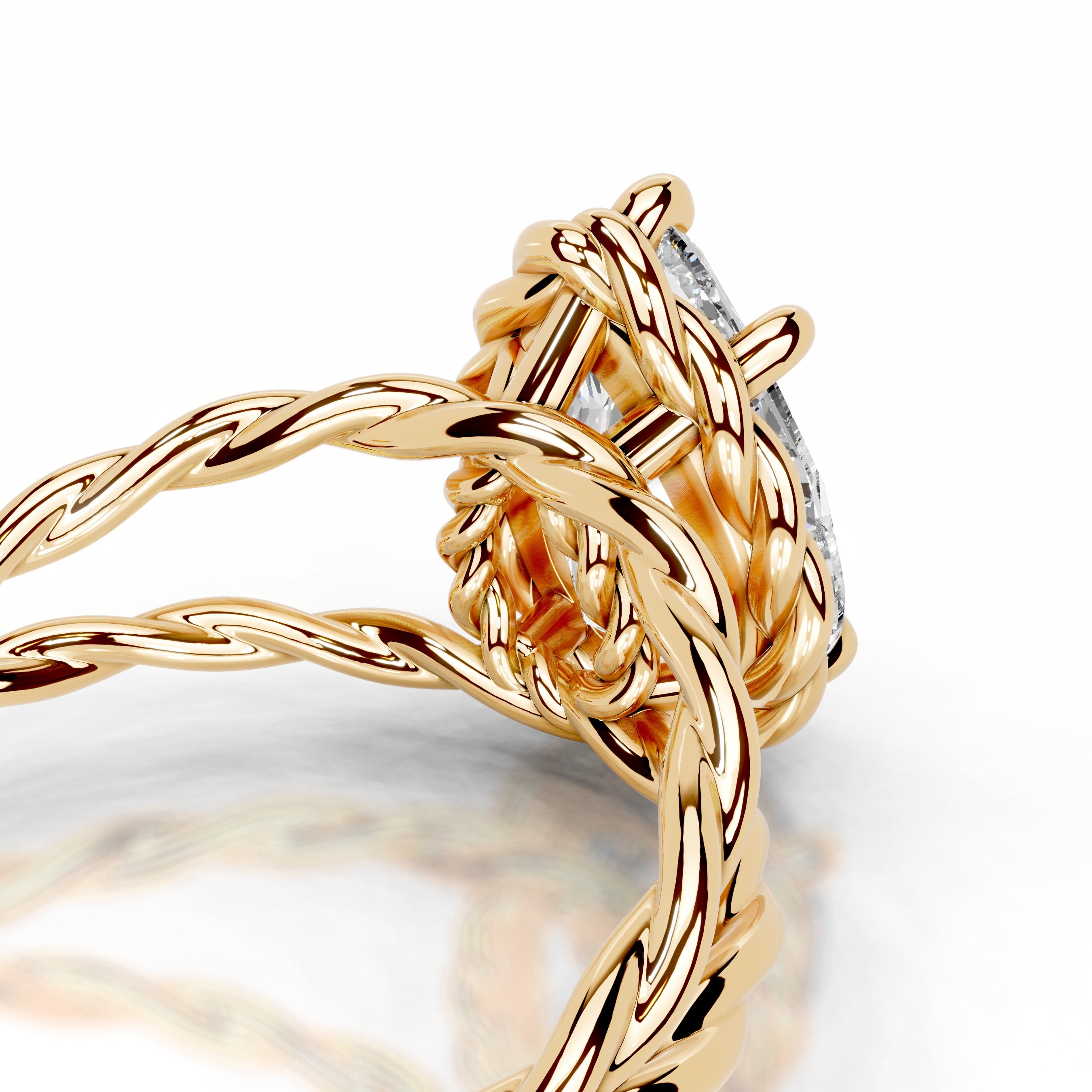 Yul Diamond Engagement Ring - 18K Yellow Gold