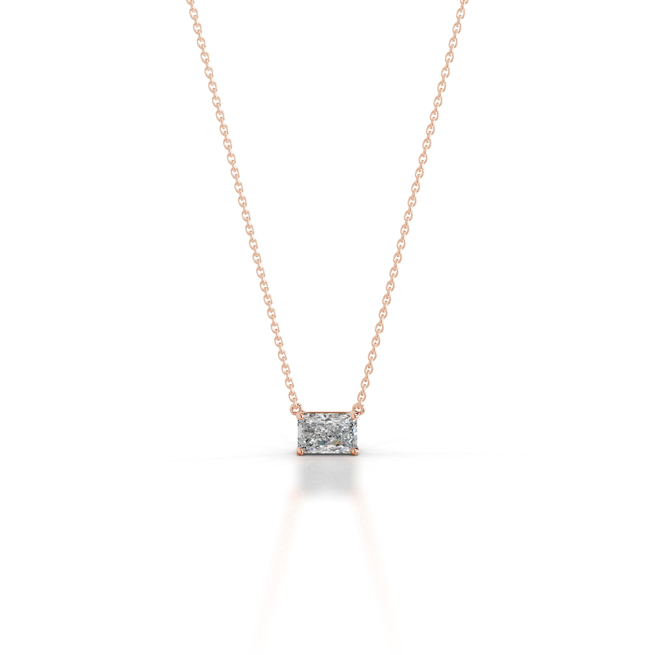 Clmence Diamond Pendant - 14K Rose Gold - Main Stone 2 Carat