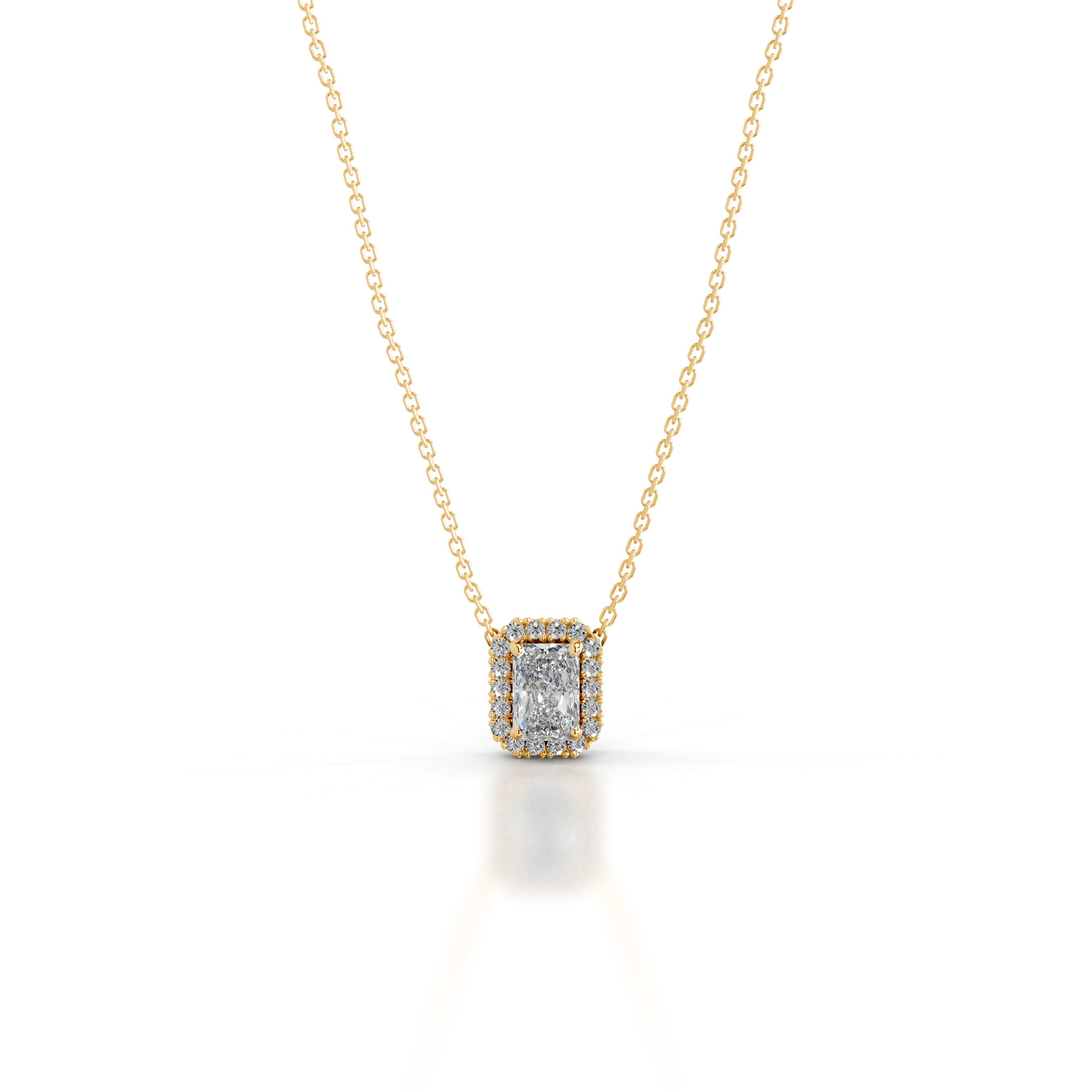 Manon Diamond Halo Pendant - 18K Yellow Gold