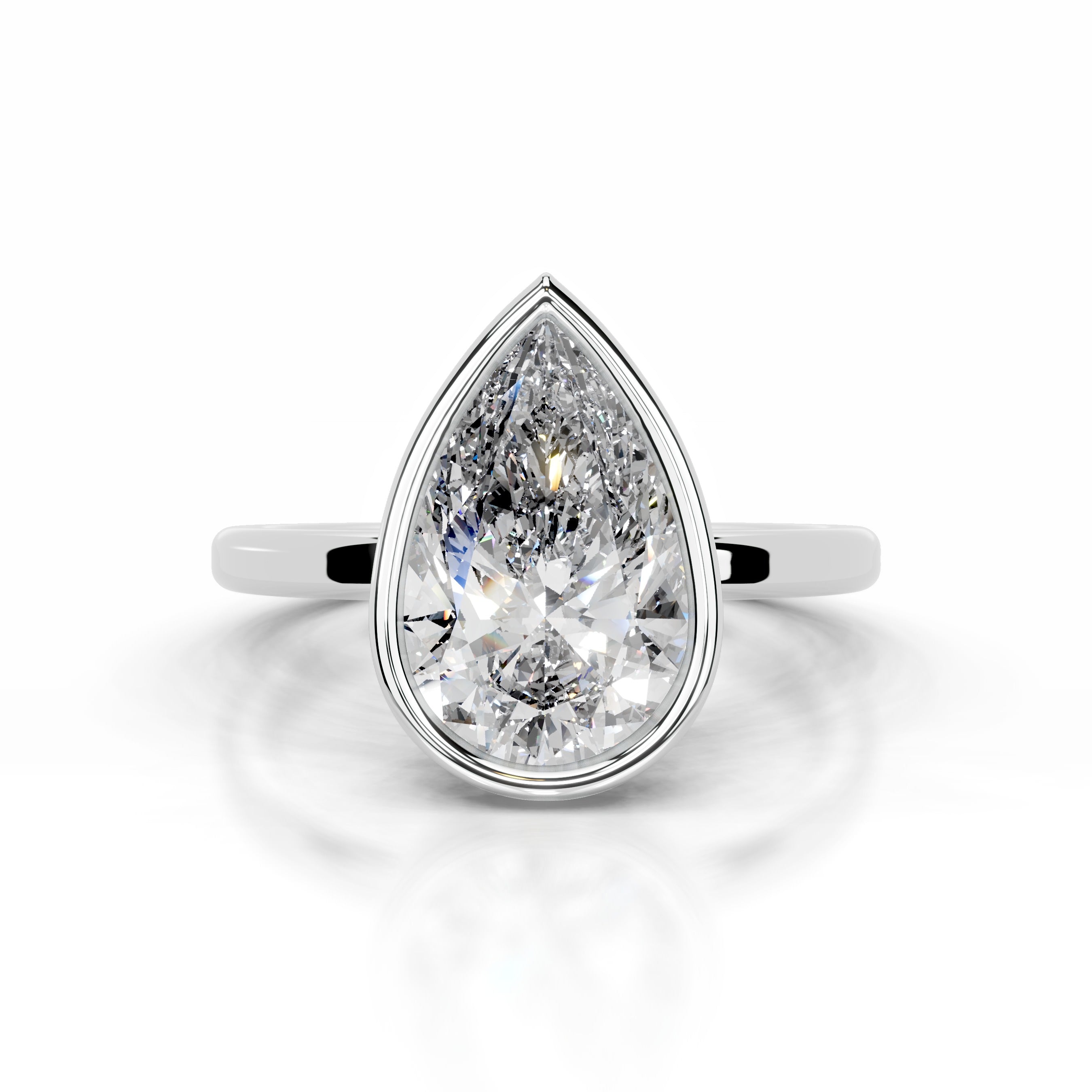 Dima Diamond Engagement Ring - 14K White Gold - Main Stone 4.05 Carat