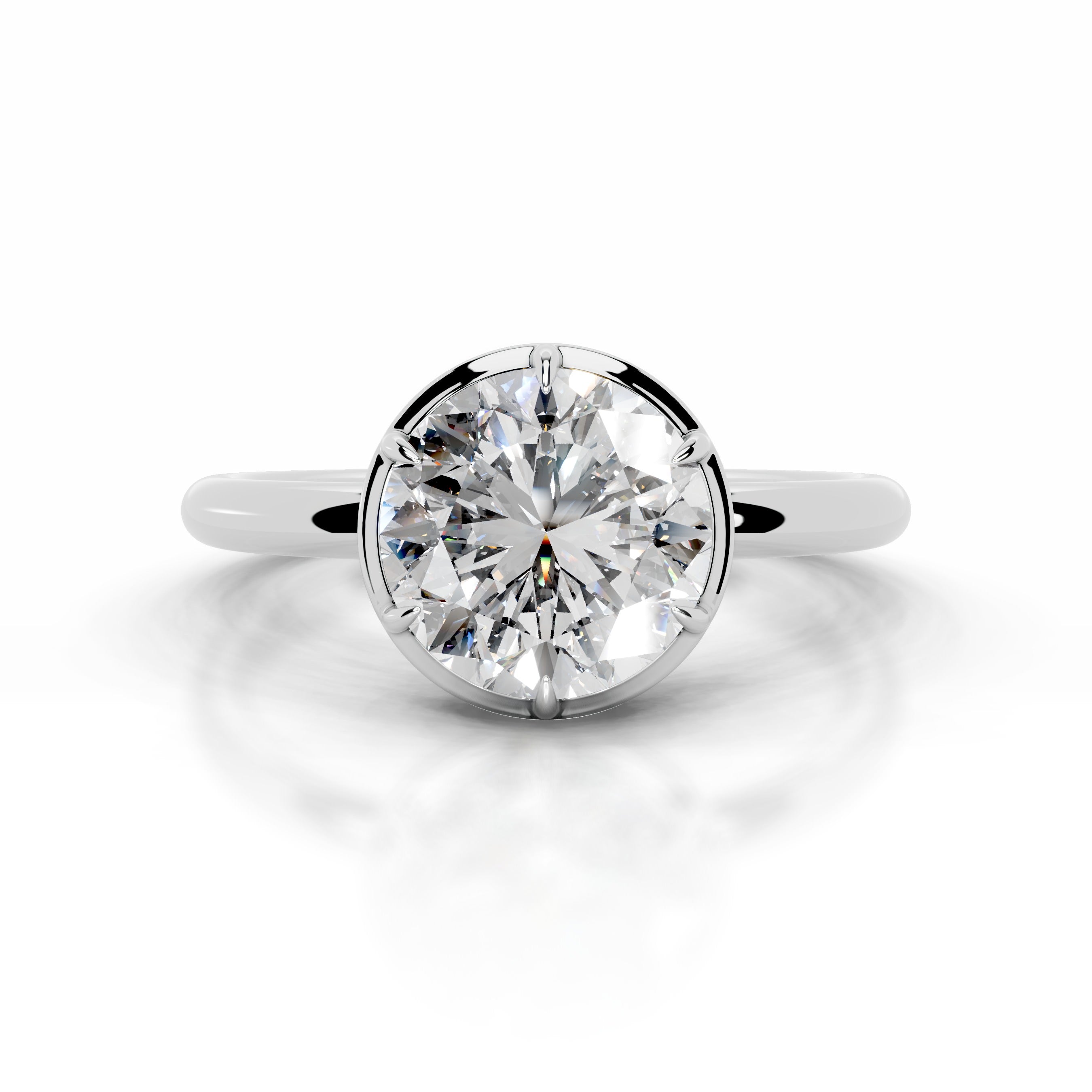 Narcisa Round Diamond Engagement Ring - Platinum