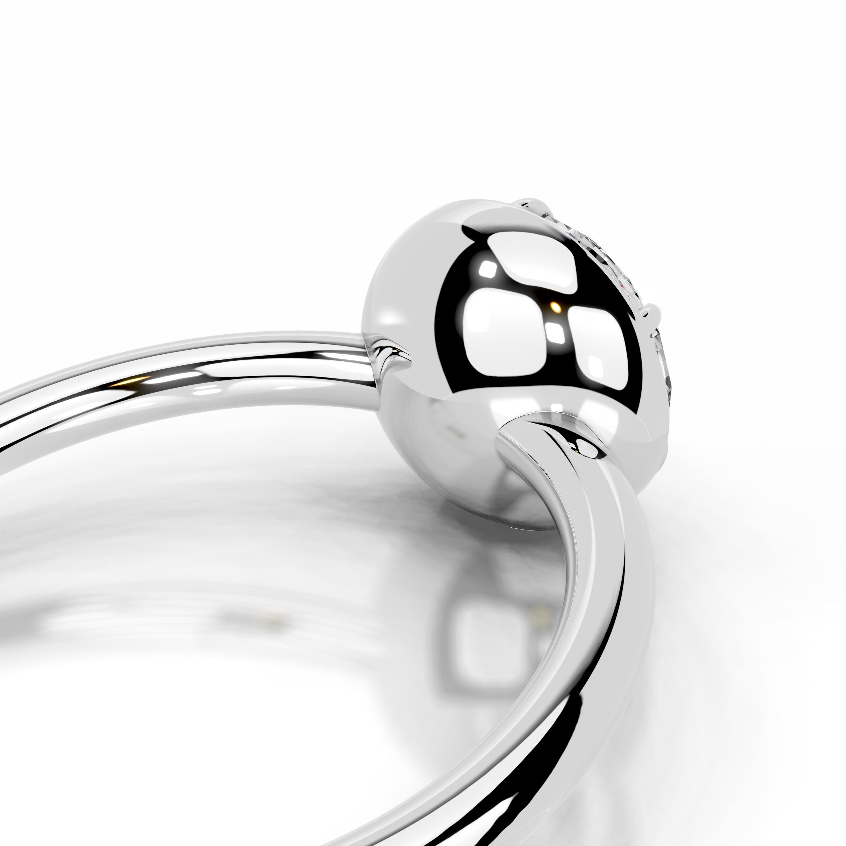 Narcisa Diamond Engagement Ring - 18K White Gold
