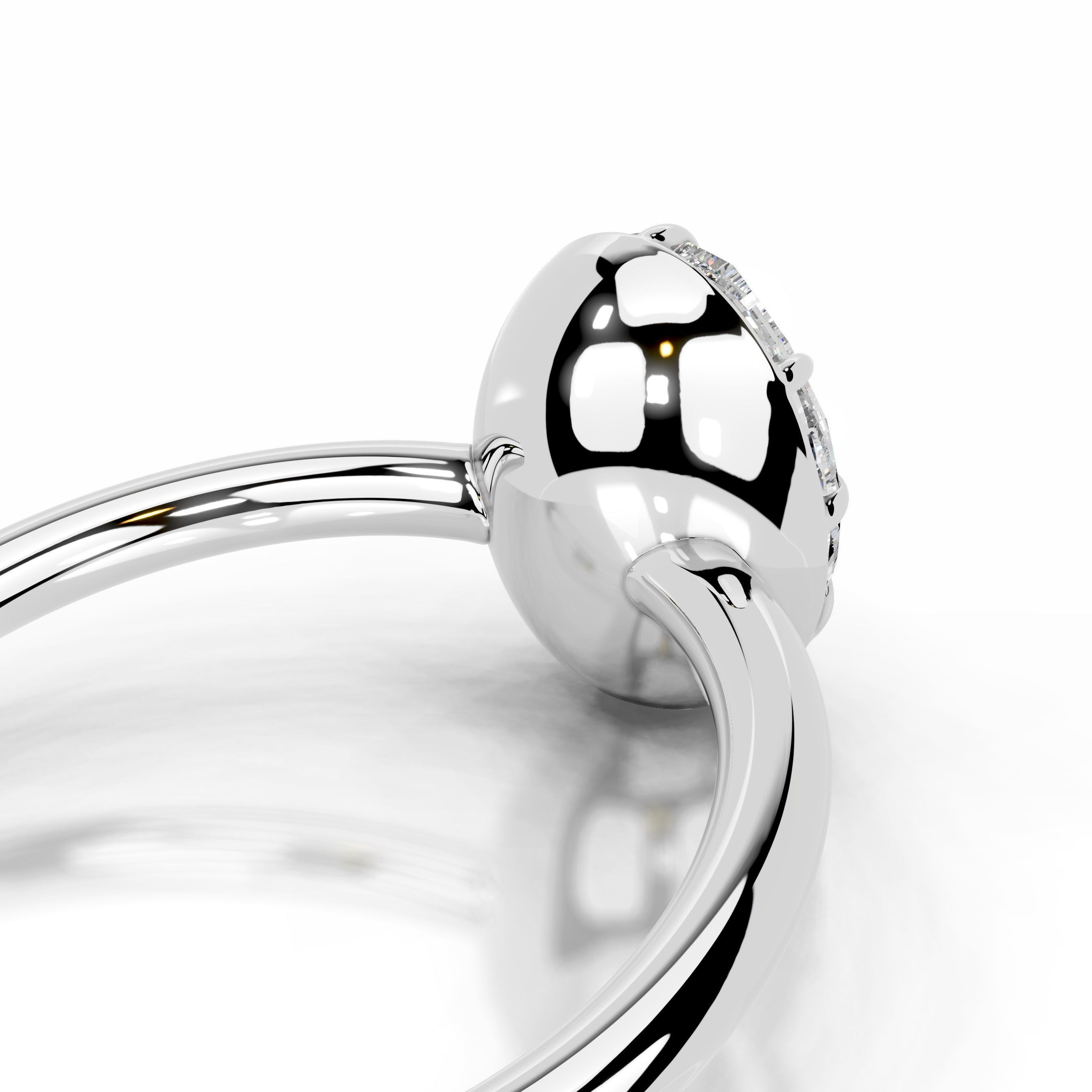 Narcisa Diamond Engagement Ring - 14K White Gold