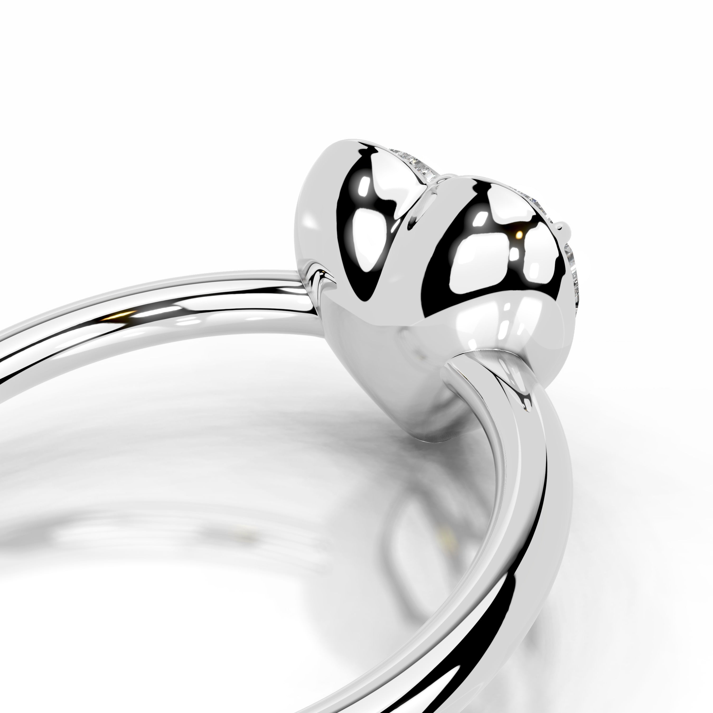 Narcisa Diamond Engagement Ring - 14K White Gold