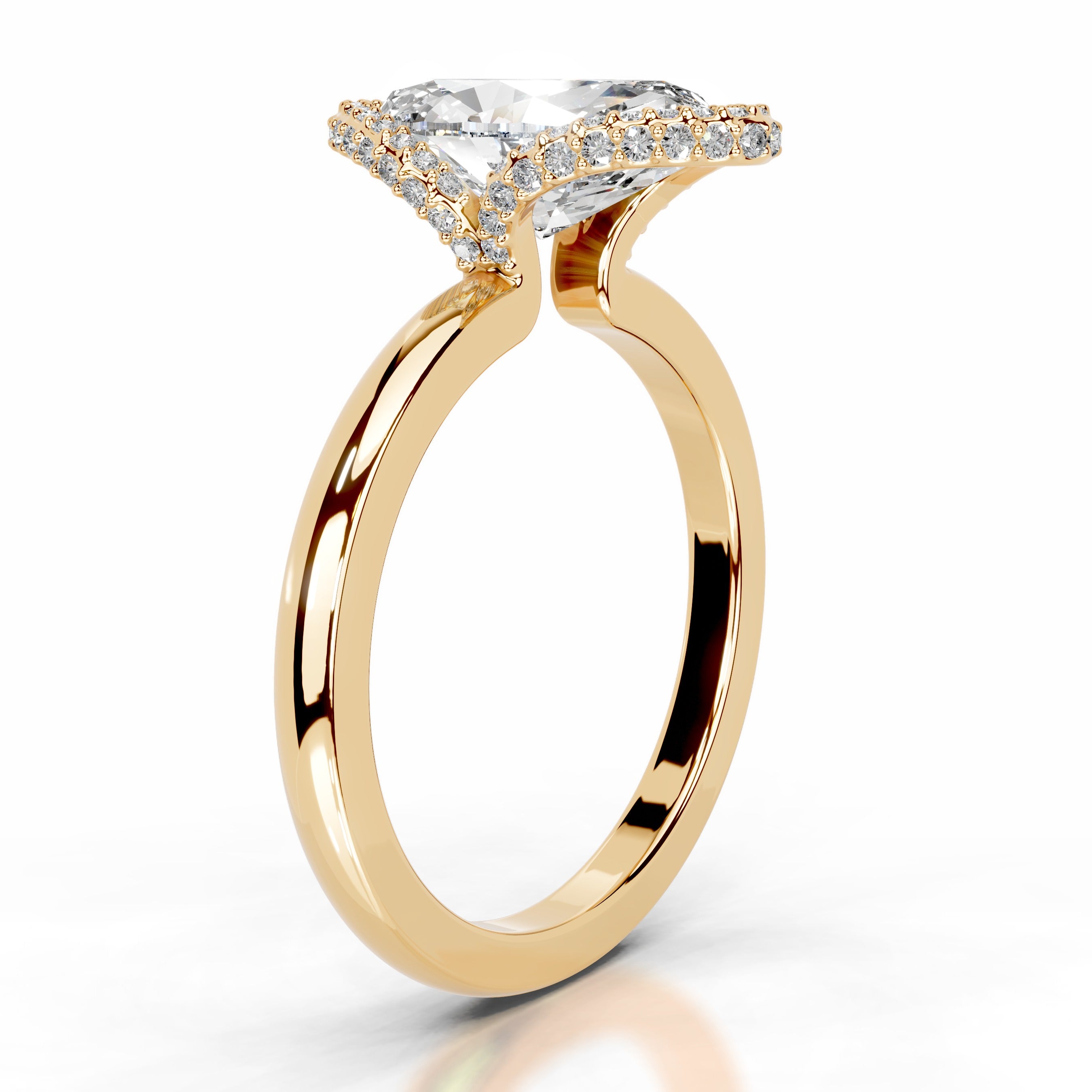 Bowie Diamond Engagement Ring - 18K Yellow Gold