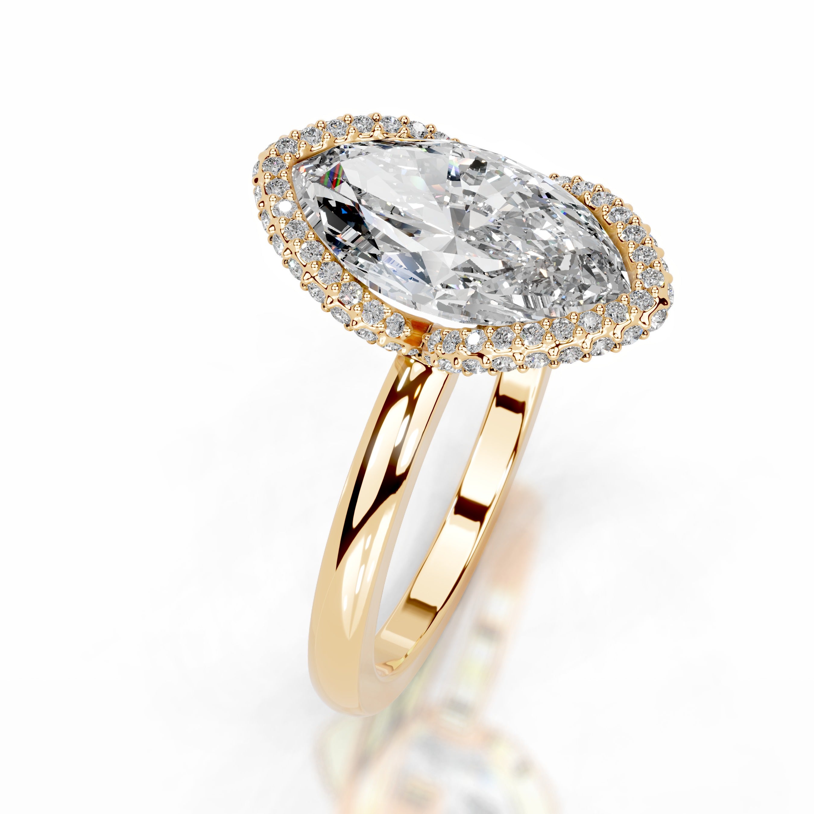 Bowie Diamond Engagement Ring - 18K Yellow Gold