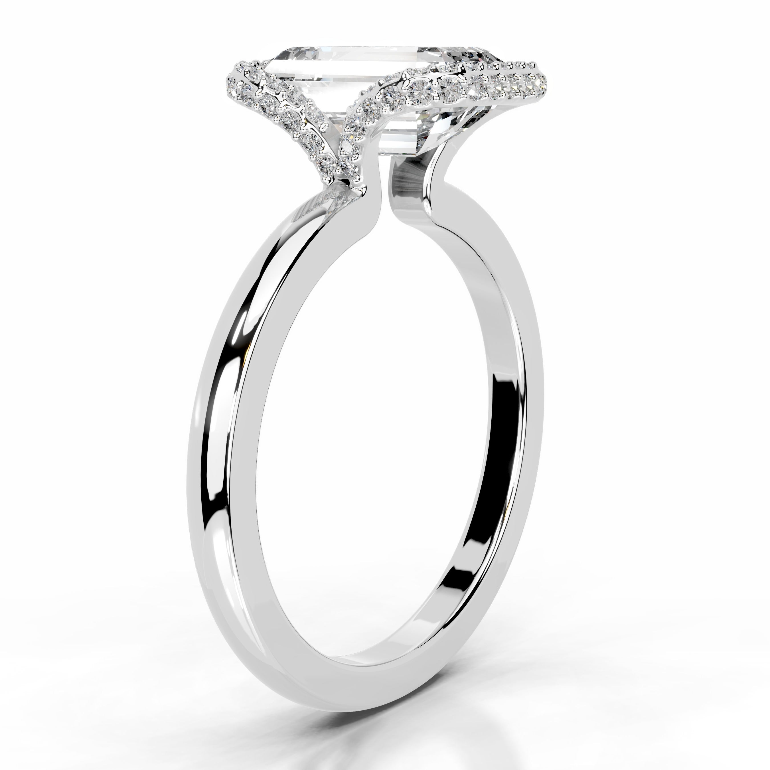 Bowie Diamond Engagement Ring - 18K White Gold